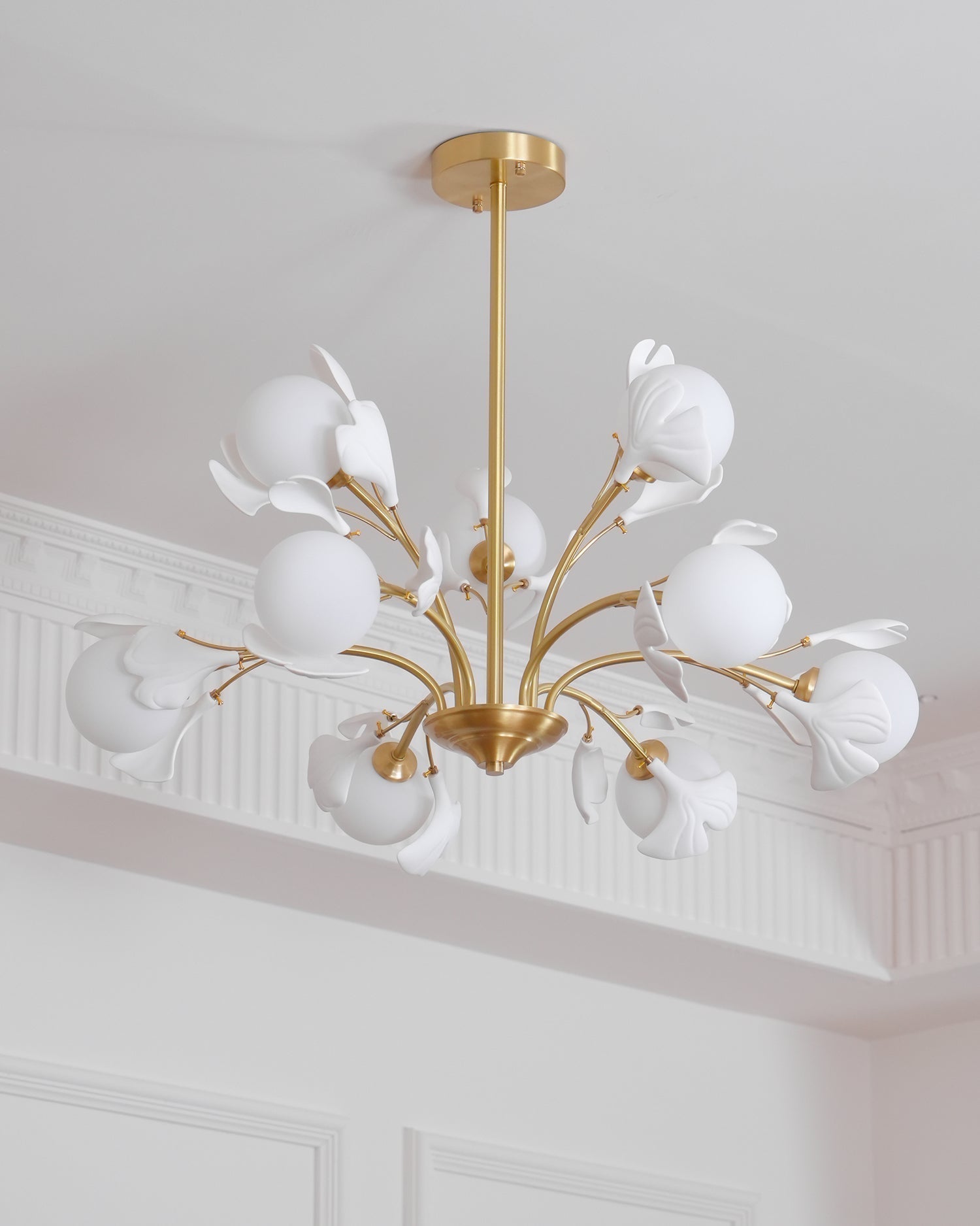 Gleam Chandelier en Verre Feuille de Ginkgo - Neutralighting