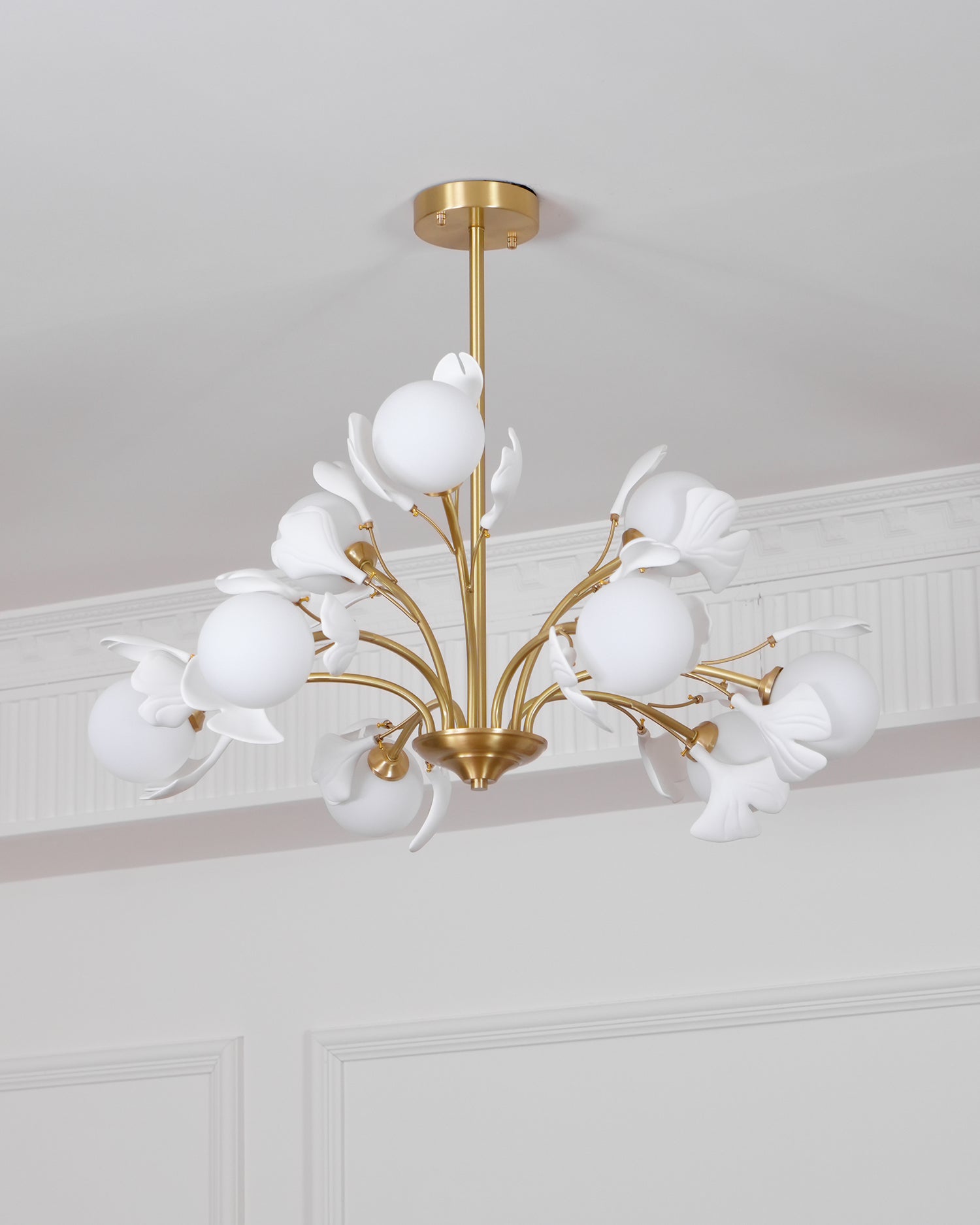 Gleam Chandelier en Verre Feuille de Ginkgo - Neutralighting