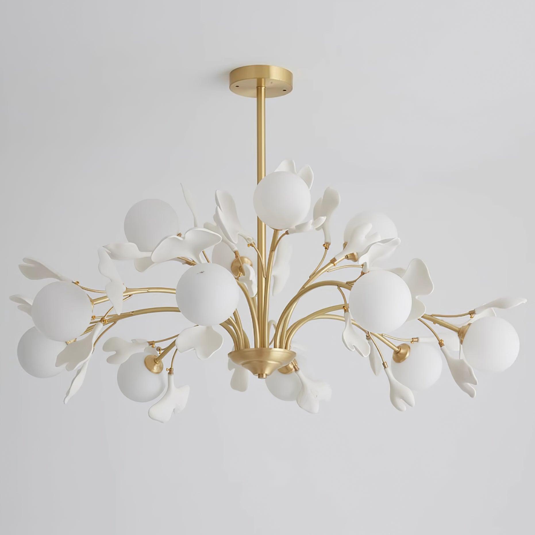 Gleam Chandelier en Verre Feuille de Ginkgo - Neutralighting