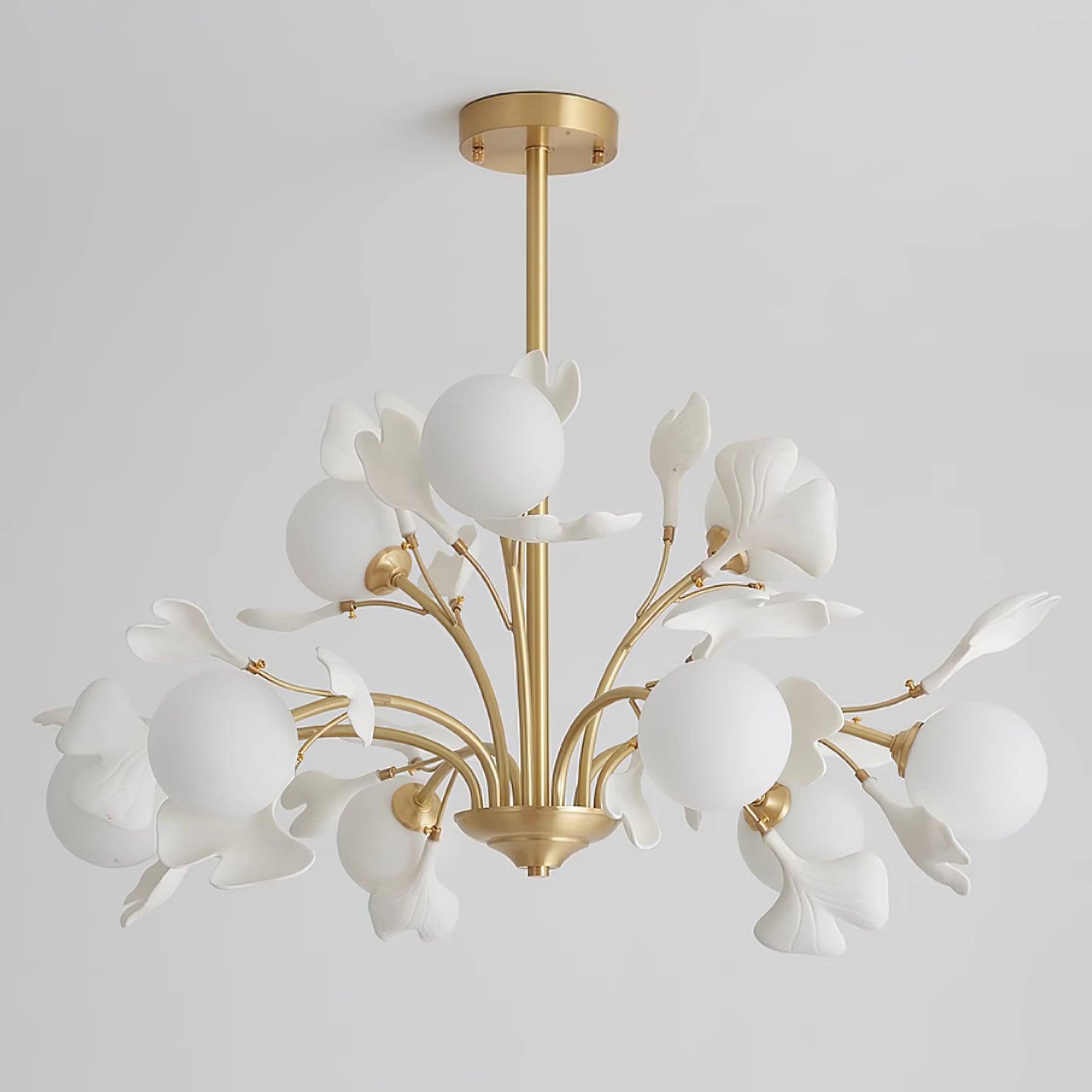Gleam Chandelier en Verre Feuille de Ginkgo - Neutralighting