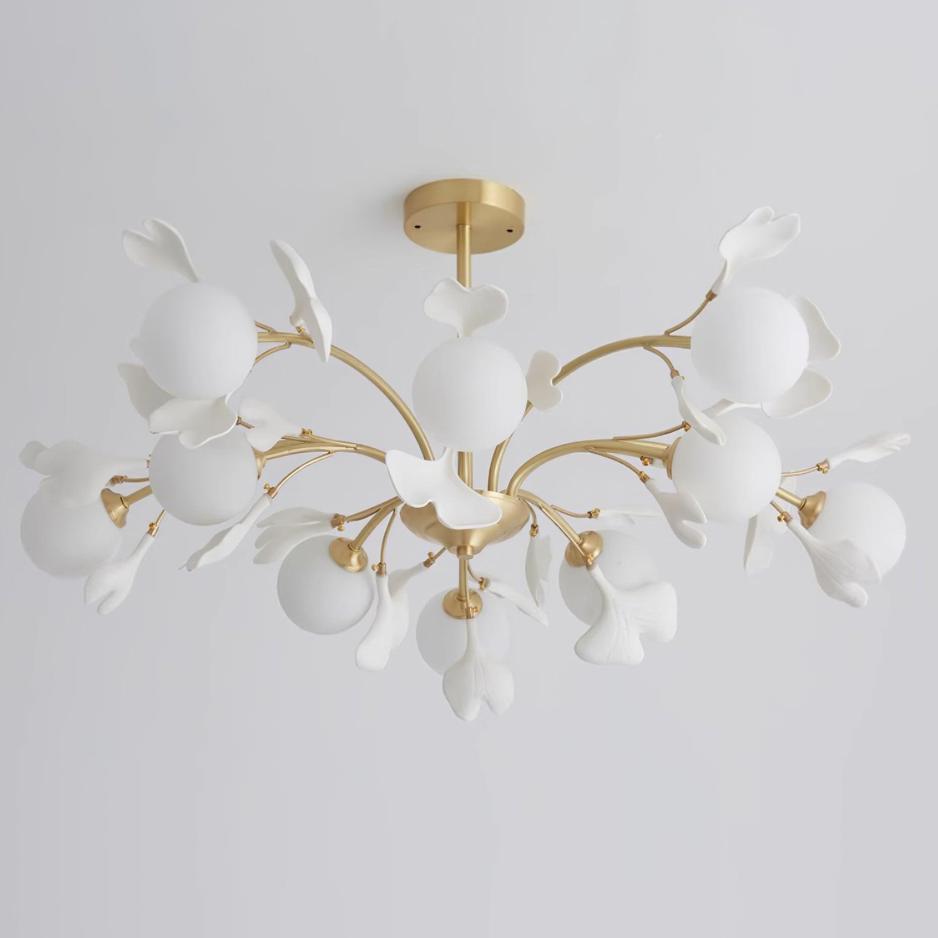 Gleam Chandelier en Verre Feuille de Ginkgo - Neutralighting