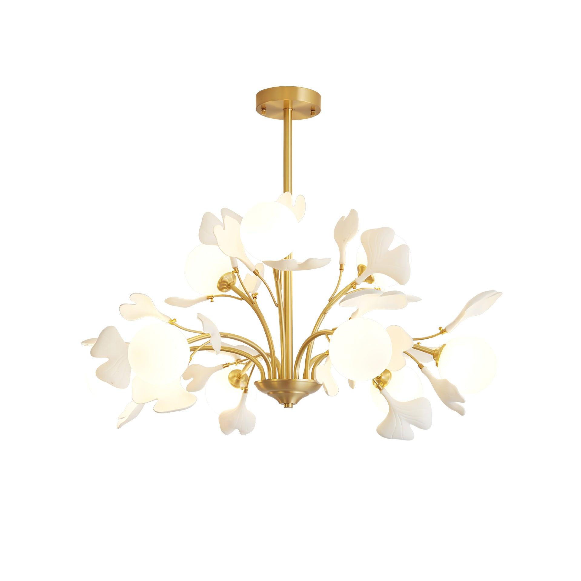 Gleam Chandelier en Verre Feuille de Ginkgo - Neutralighting