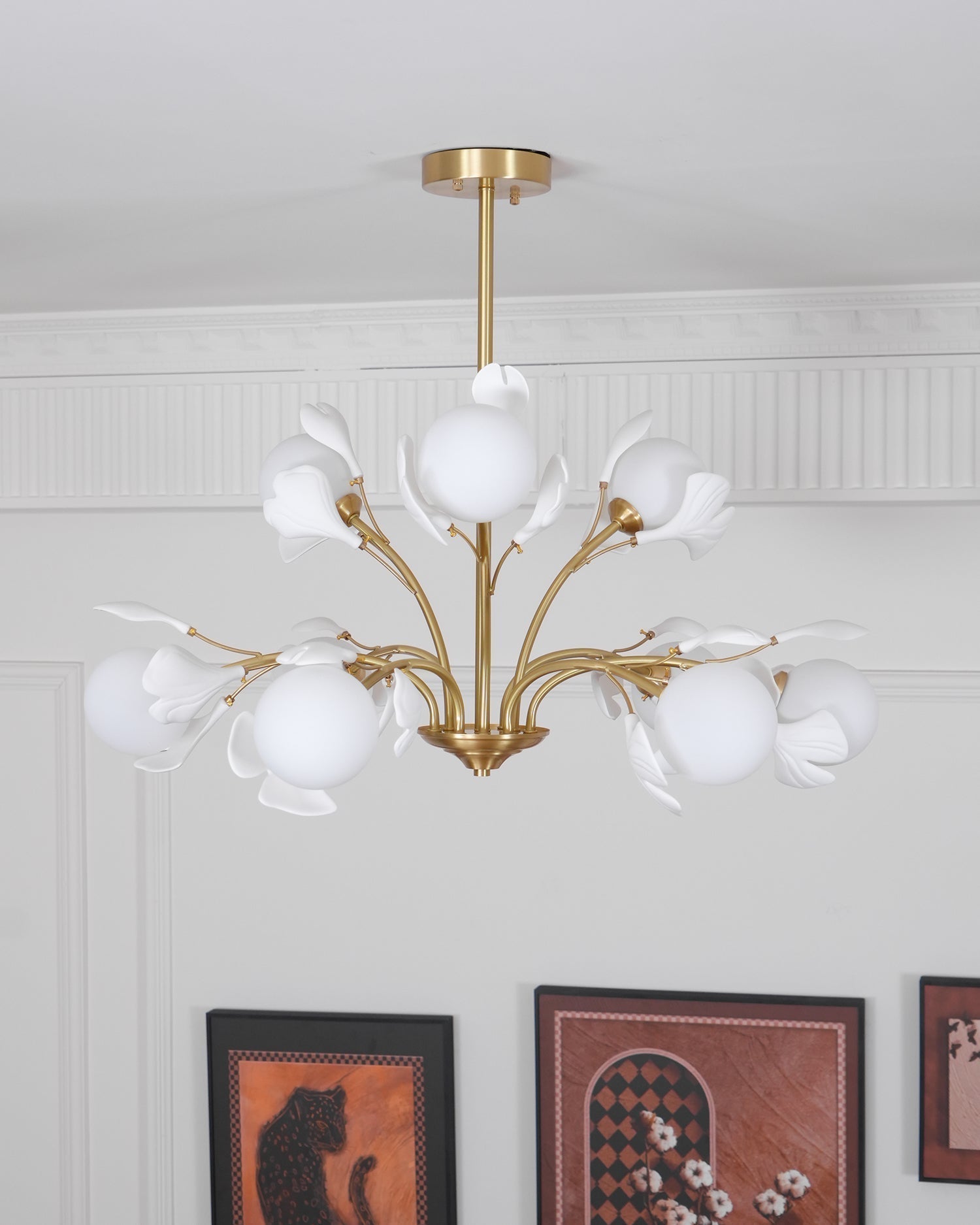 Gleam Chandelier en Verre Feuille de Ginkgo - Neutralighting