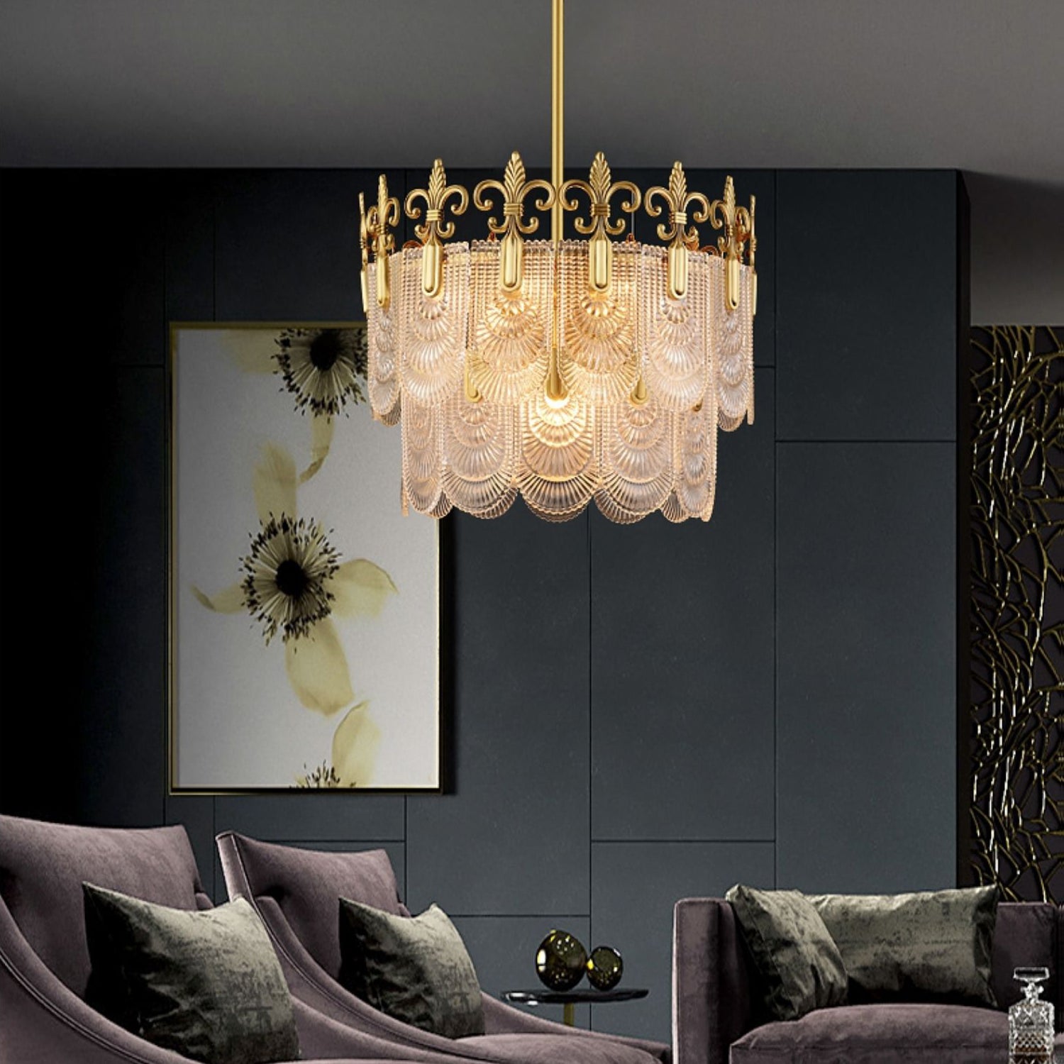 Cashaor Lustre Cristal Laiton Luxe Postmoderne - Neutralighting