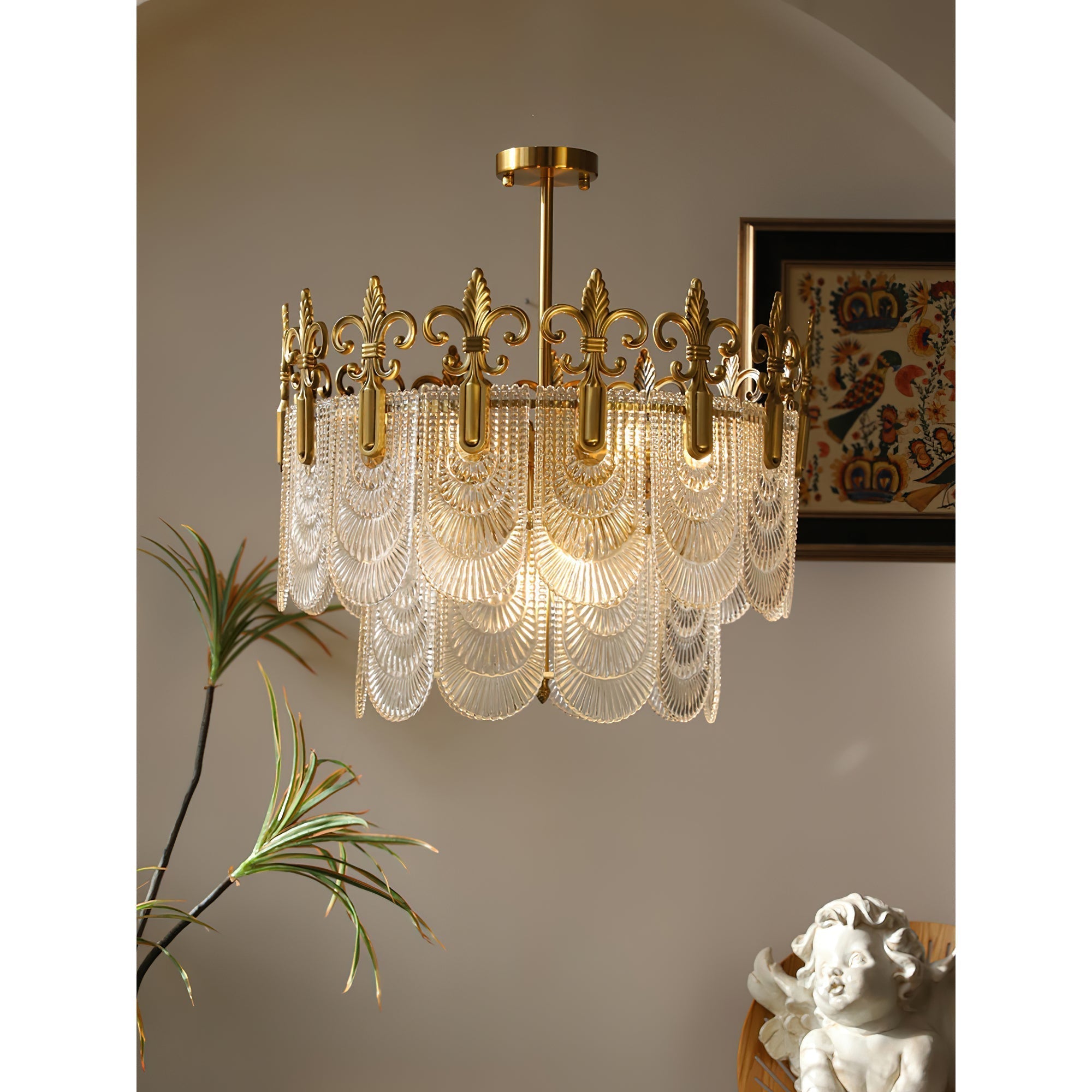 Cashaor Lustre Cristal Laiton Luxe Postmoderne - Neutralighting
