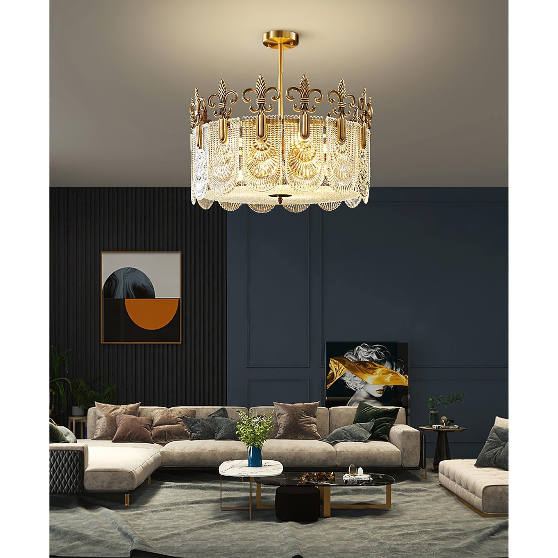 Cashaor Lustre Cristal Laiton Luxe Postmoderne - Neutralighting