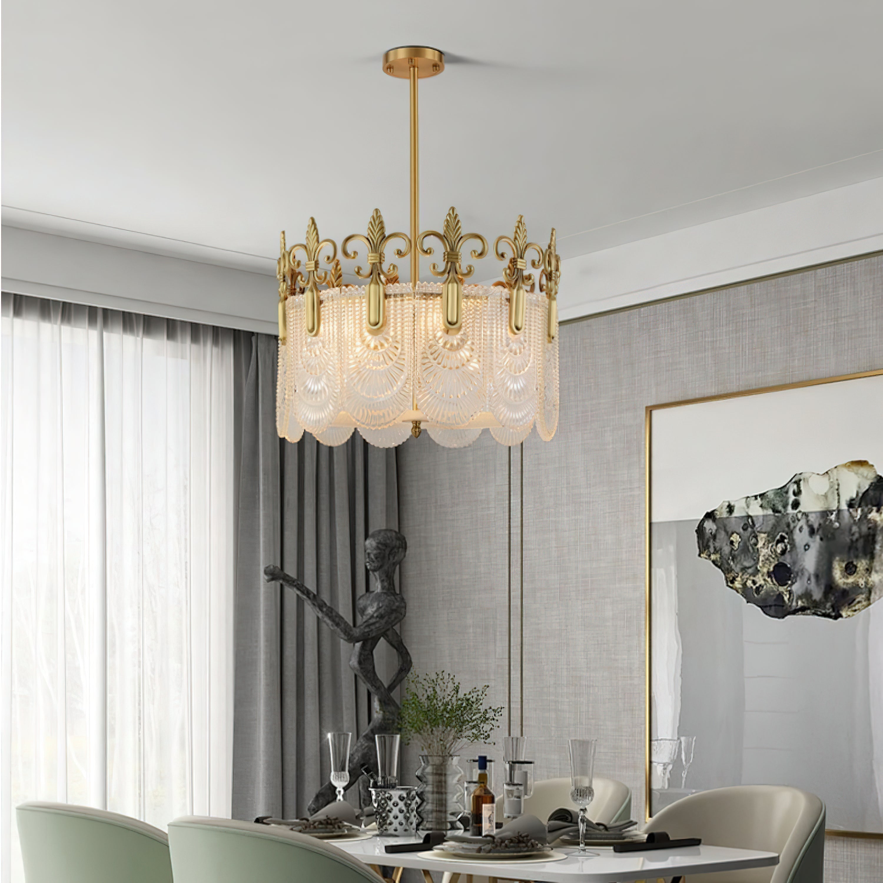 Cashaor Lustre Cristal Laiton Luxe Postmoderne - Neutralighting