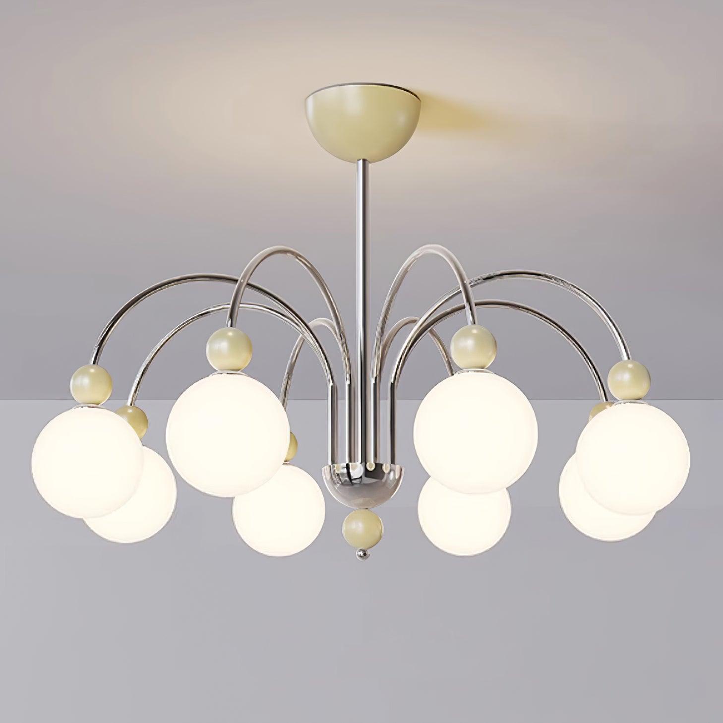 Vierra Lustre Carisa Orbe Rouge Bras Courbés en Chrome - Neutralighting