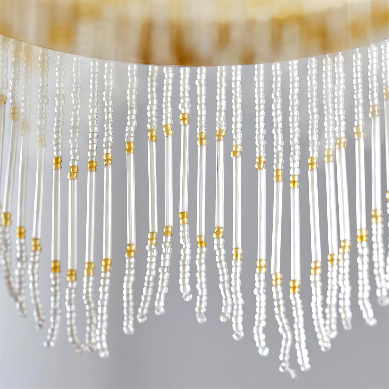 Vili Suspension Lampe à Franges à Pompon Dôme Perlé - Neutralighting