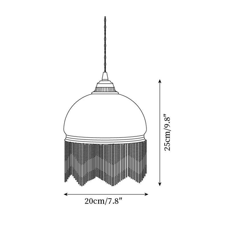 Vili Suspension Lampe à Franges à Pompon Dôme Perlé - Neutralighting
