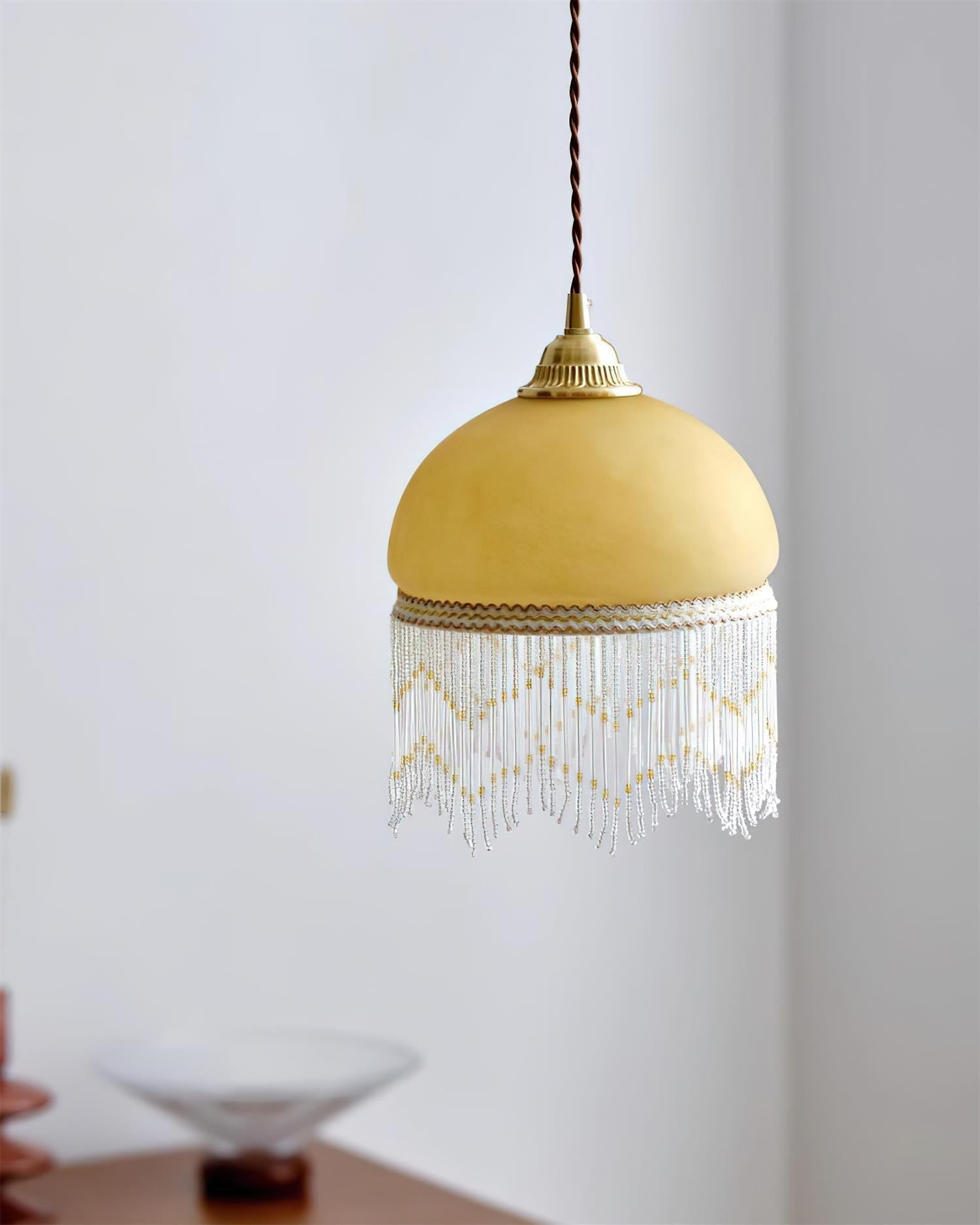 Vili Suspension Lampe à Franges à Pompon Dôme Perlé - Neutralighting