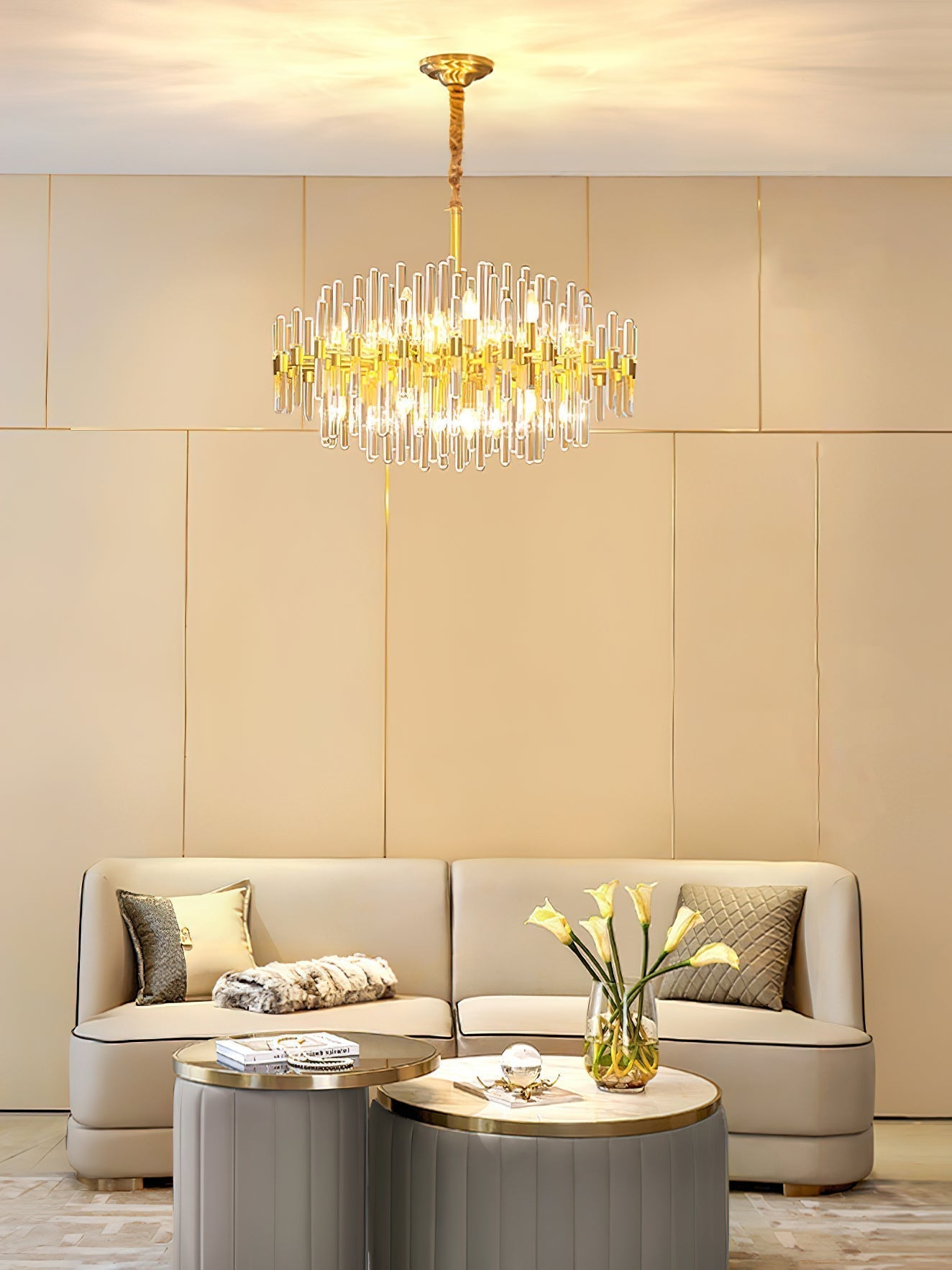 Solara Chandelier en Laiton Antique de Luxe - Neutralighting
