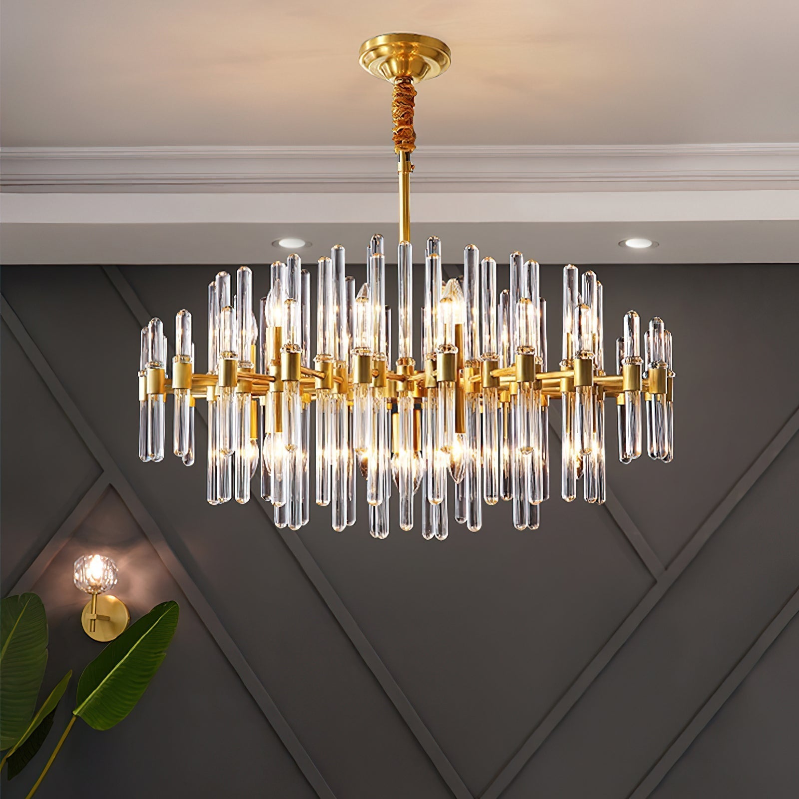 Solara Chandelier en Laiton Antique de Luxe - Neutralighting