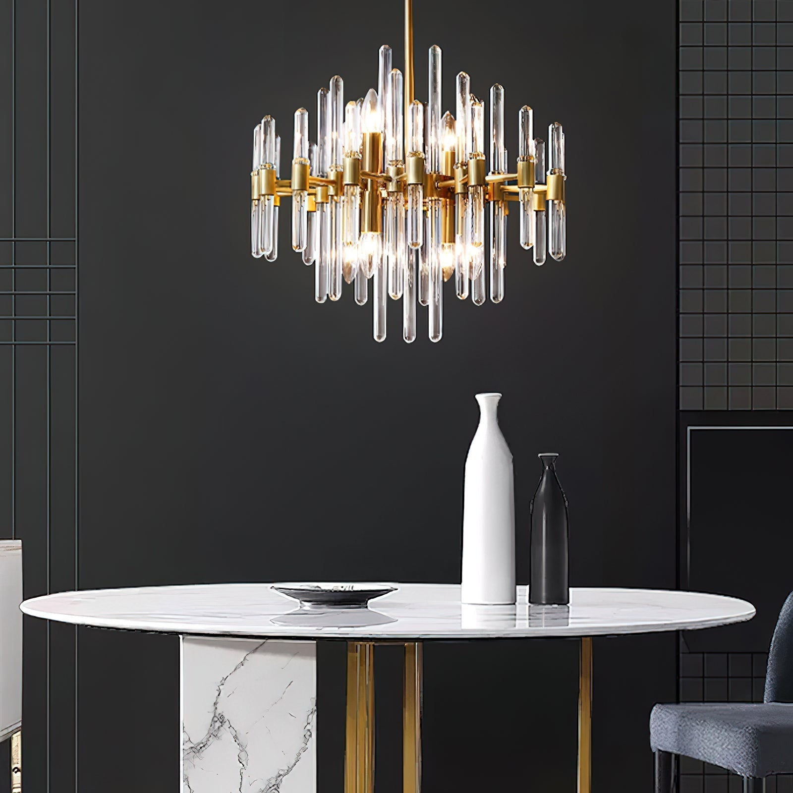 Solara Chandelier en Laiton Antique de Luxe - Neutralighting