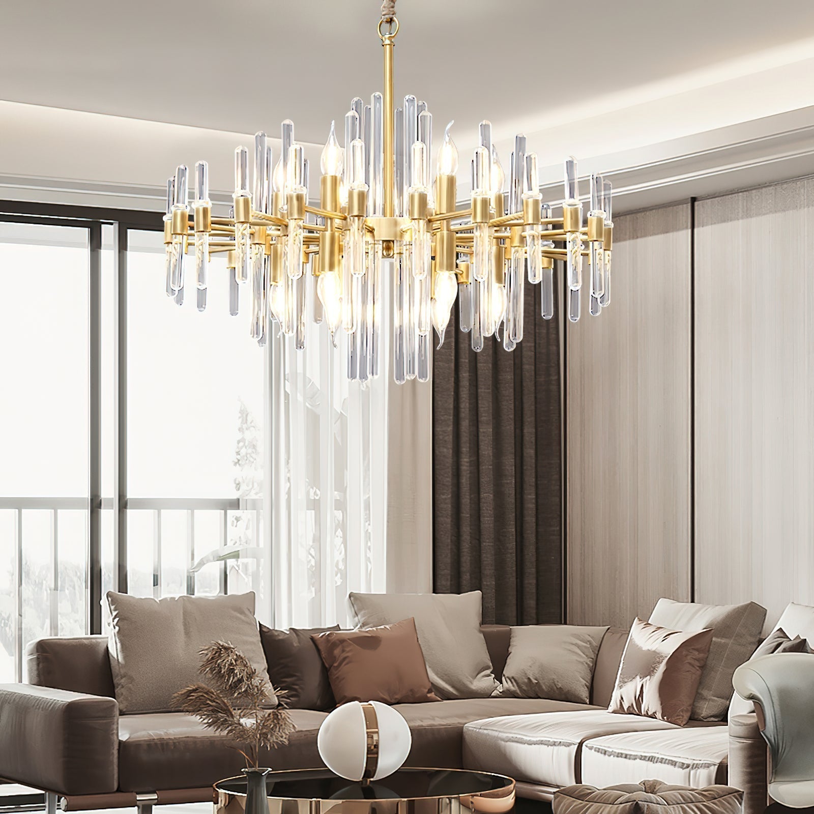 Solara Chandelier en Laiton Antique de Luxe - Neutralighting