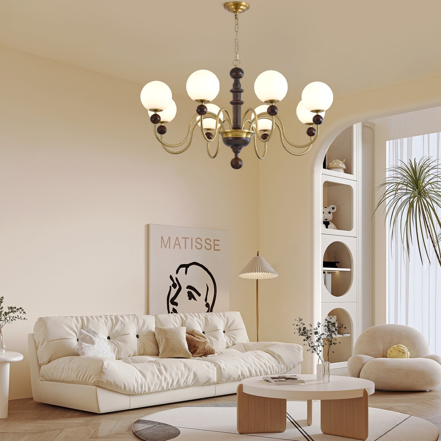 Aurora Chandelier Vintage Curved Sphere - Blowlighting