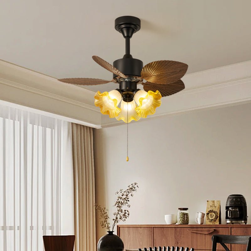 Plafonnier ventilateur Gulliver Feuille Vintage, montage suspendu Modèle A