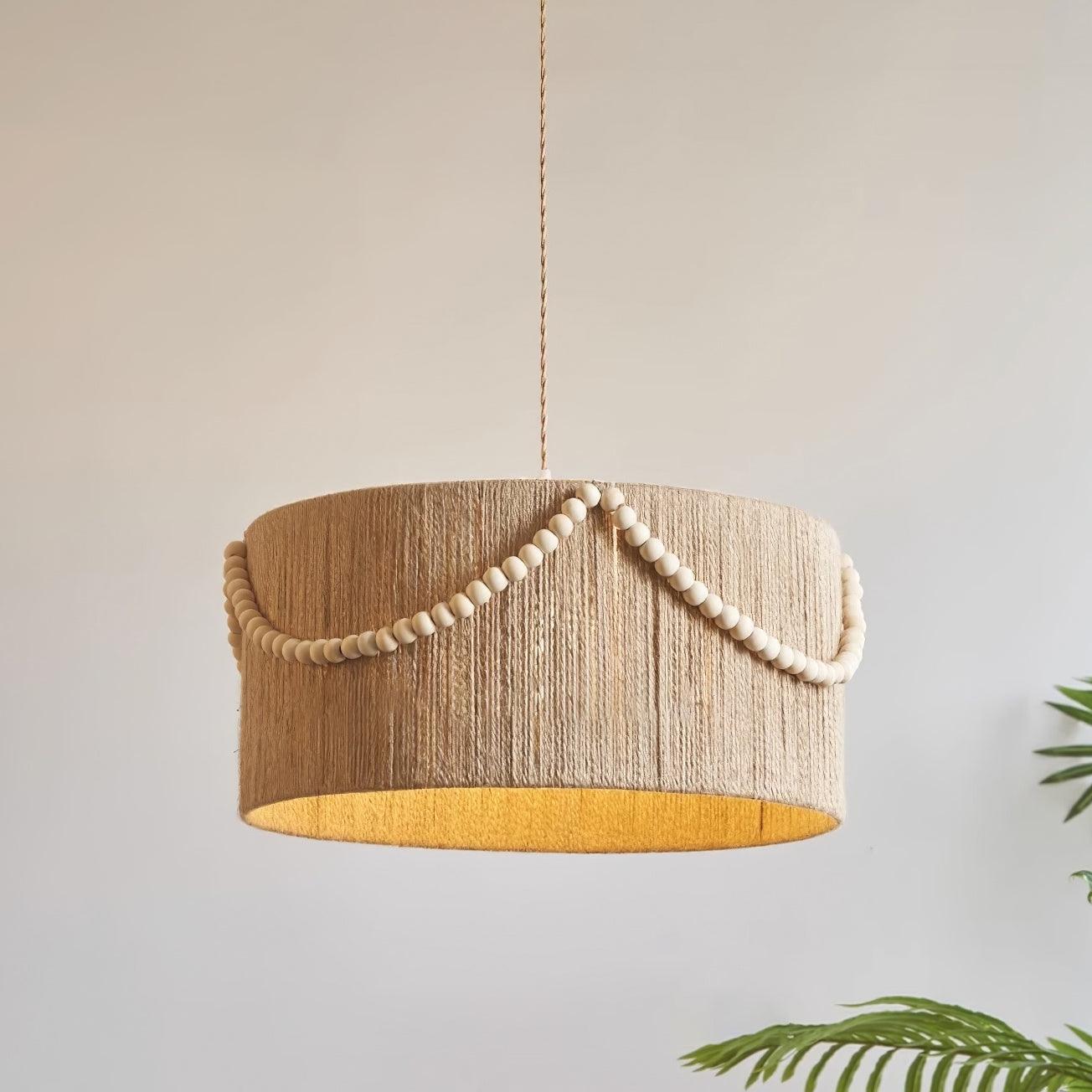 Liviza Suspension en Jute Tissée à la Main en Tissu Biologique Vintage - Neutralighting