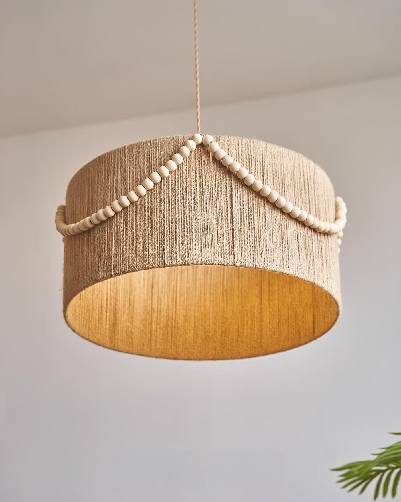 Liviza Suspension en Jute Tissée à la Main en Tissu Biologique Vintage - Neutralighting