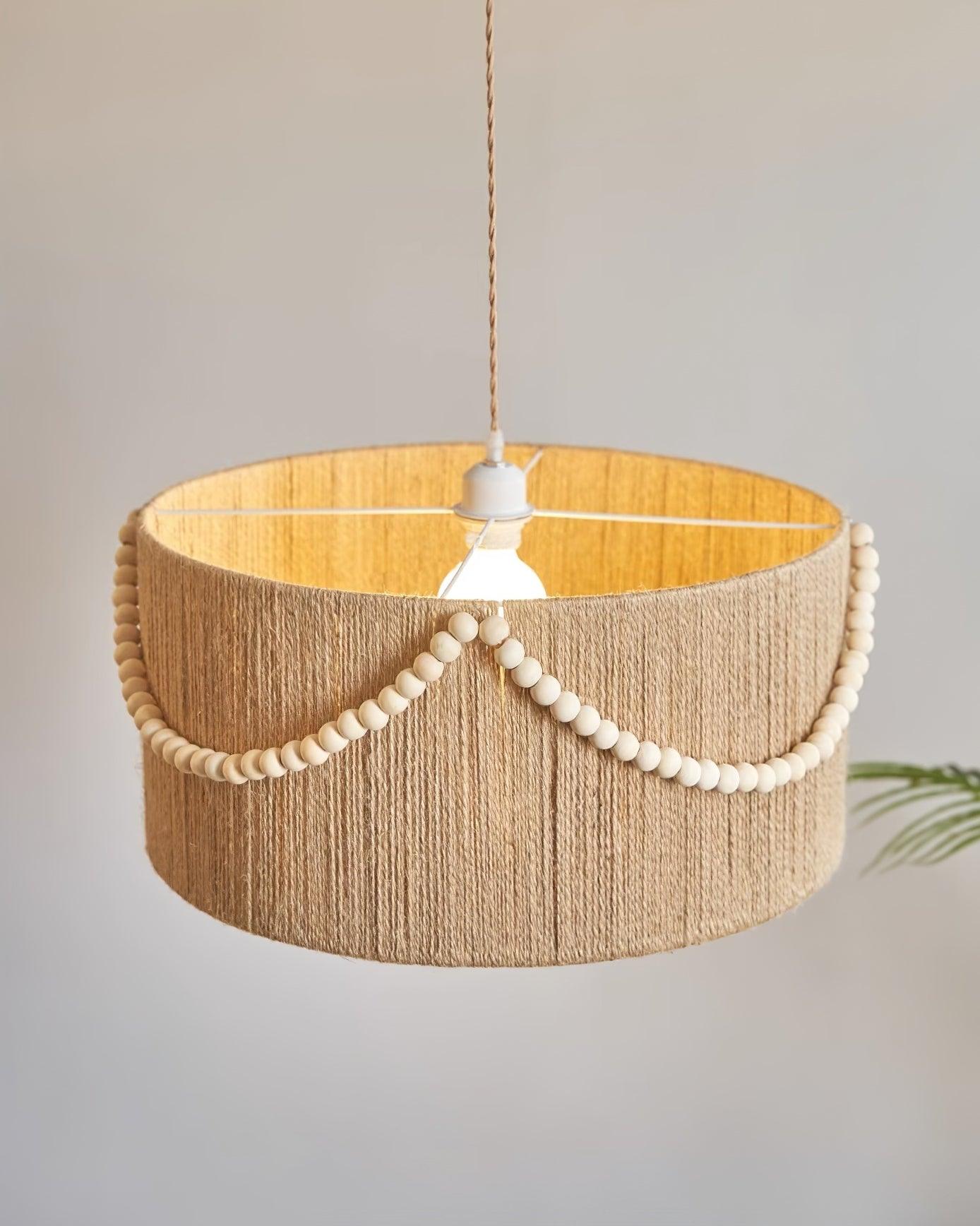 Liviza Suspension en Jute Tissée à la Main en Tissu Biologique Vintage - Neutralighting