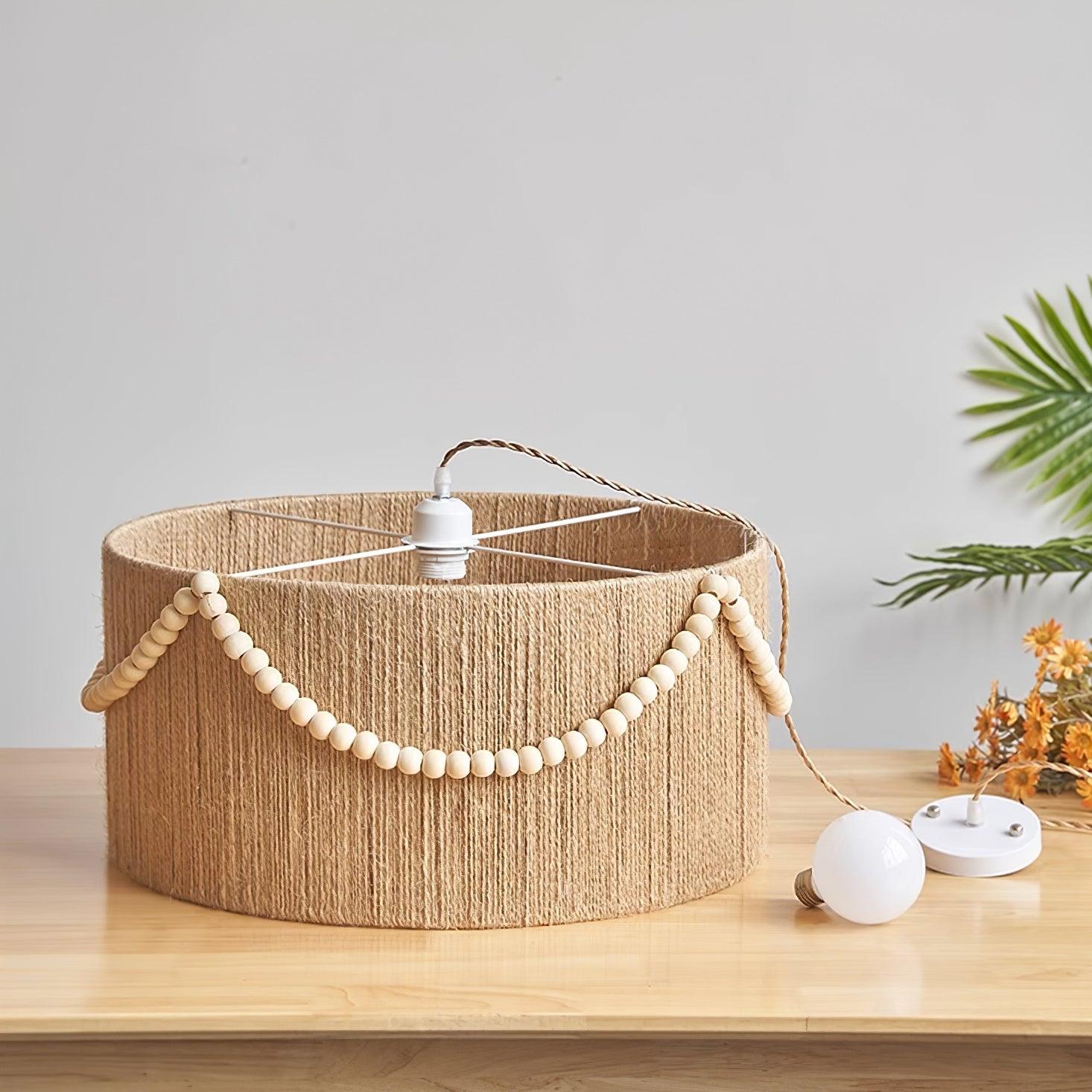 Liviza Suspension en Jute Tissée à la Main en Tissu Biologique Vintage - Neutralighting