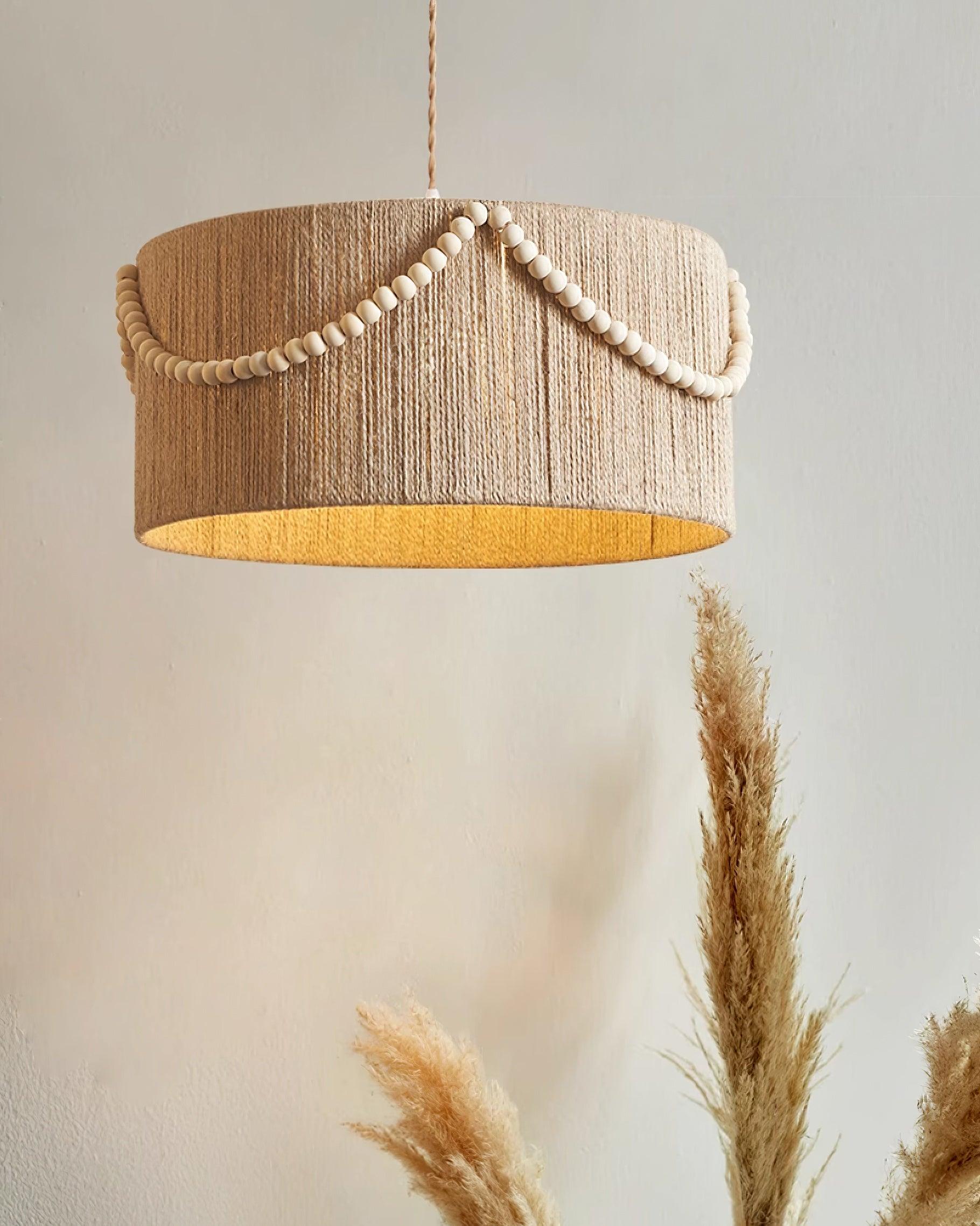Liviza Suspension en Jute Tissée à la Main en Tissu Biologique Vintage - Neutralighting