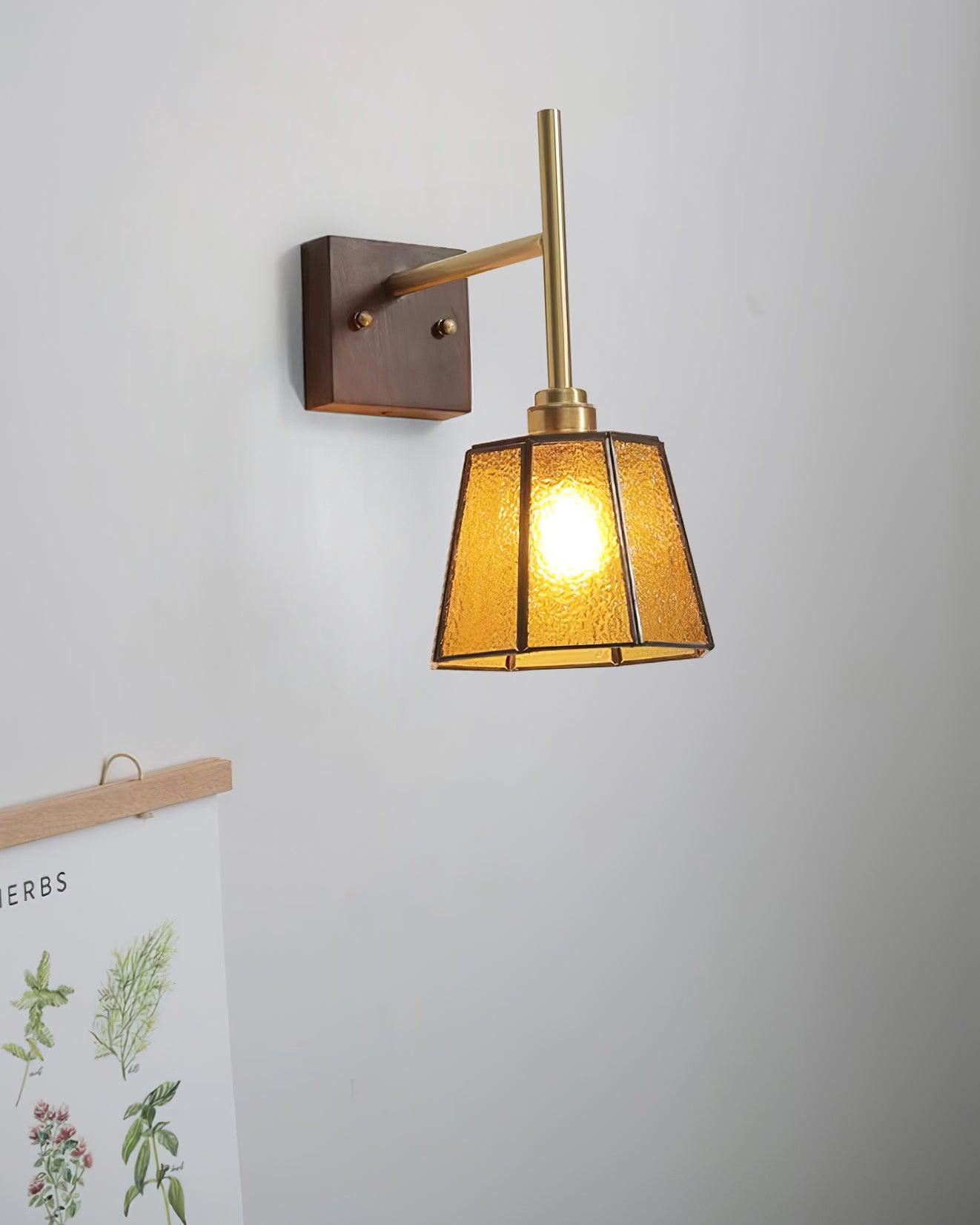 Vintage Applique Moiré Ambre Verre - Neutralighting