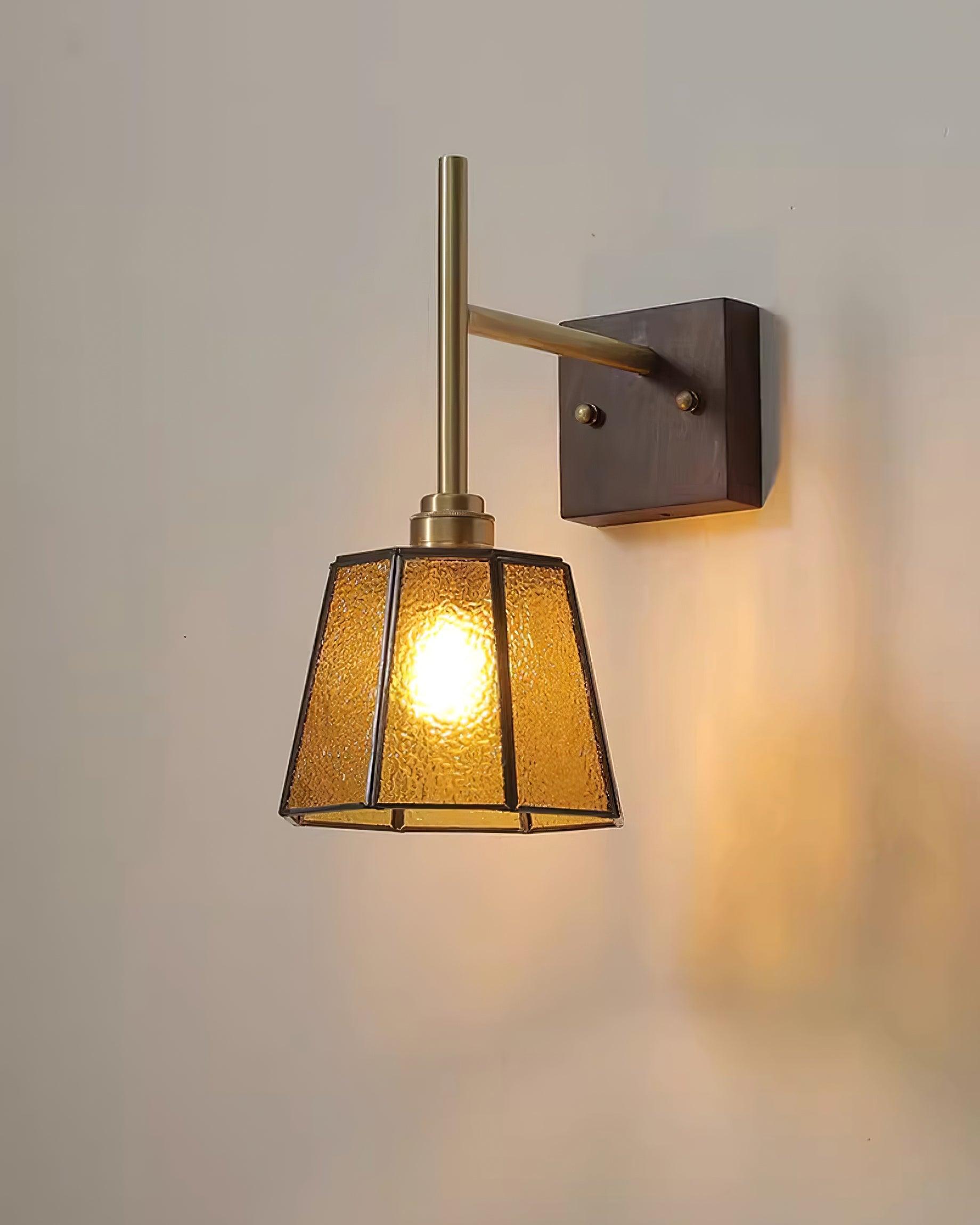 Vintage Applique Moiré Ambre Verre - Neutralighting