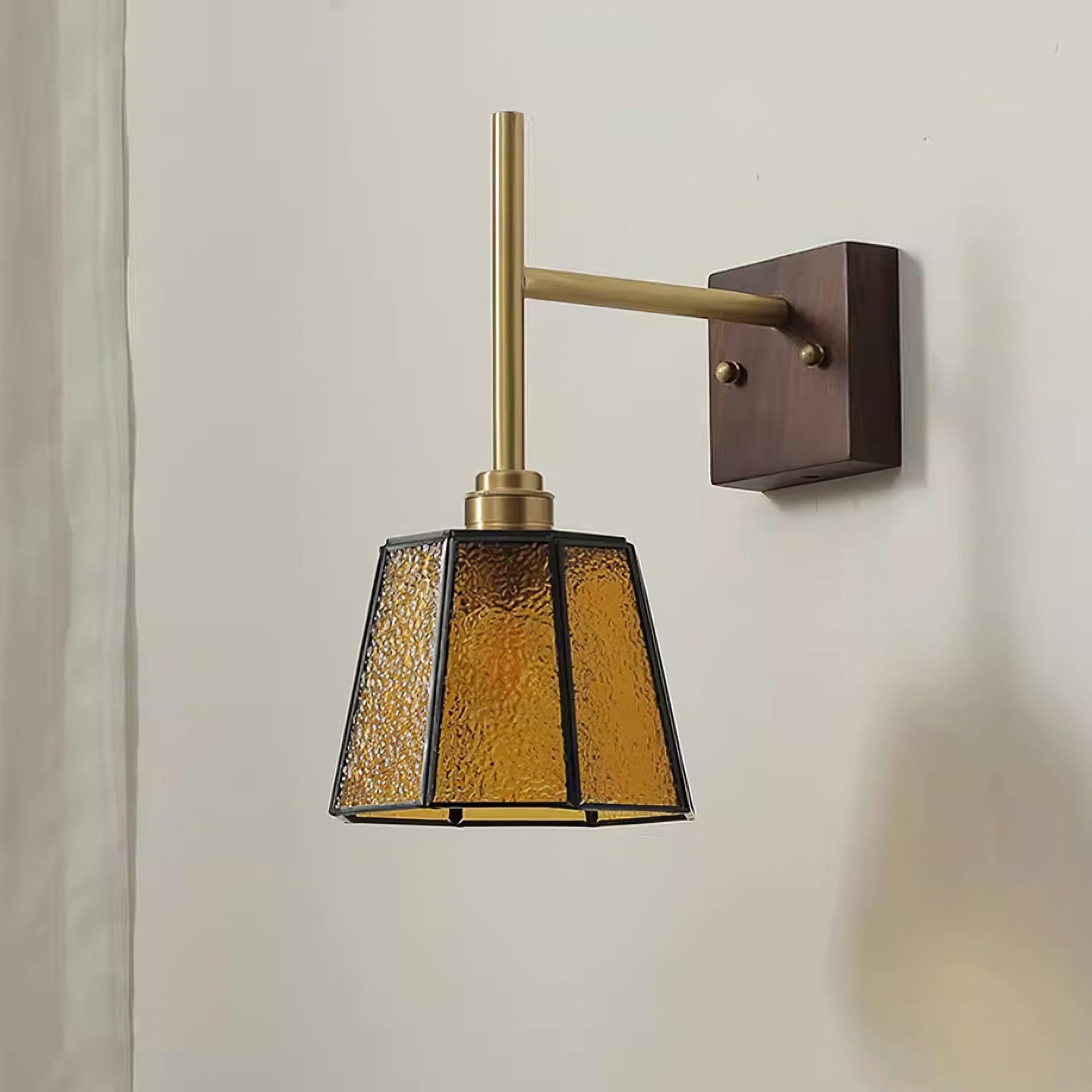 Vintage Applique Moiré Ambre Verre - Neutralighting