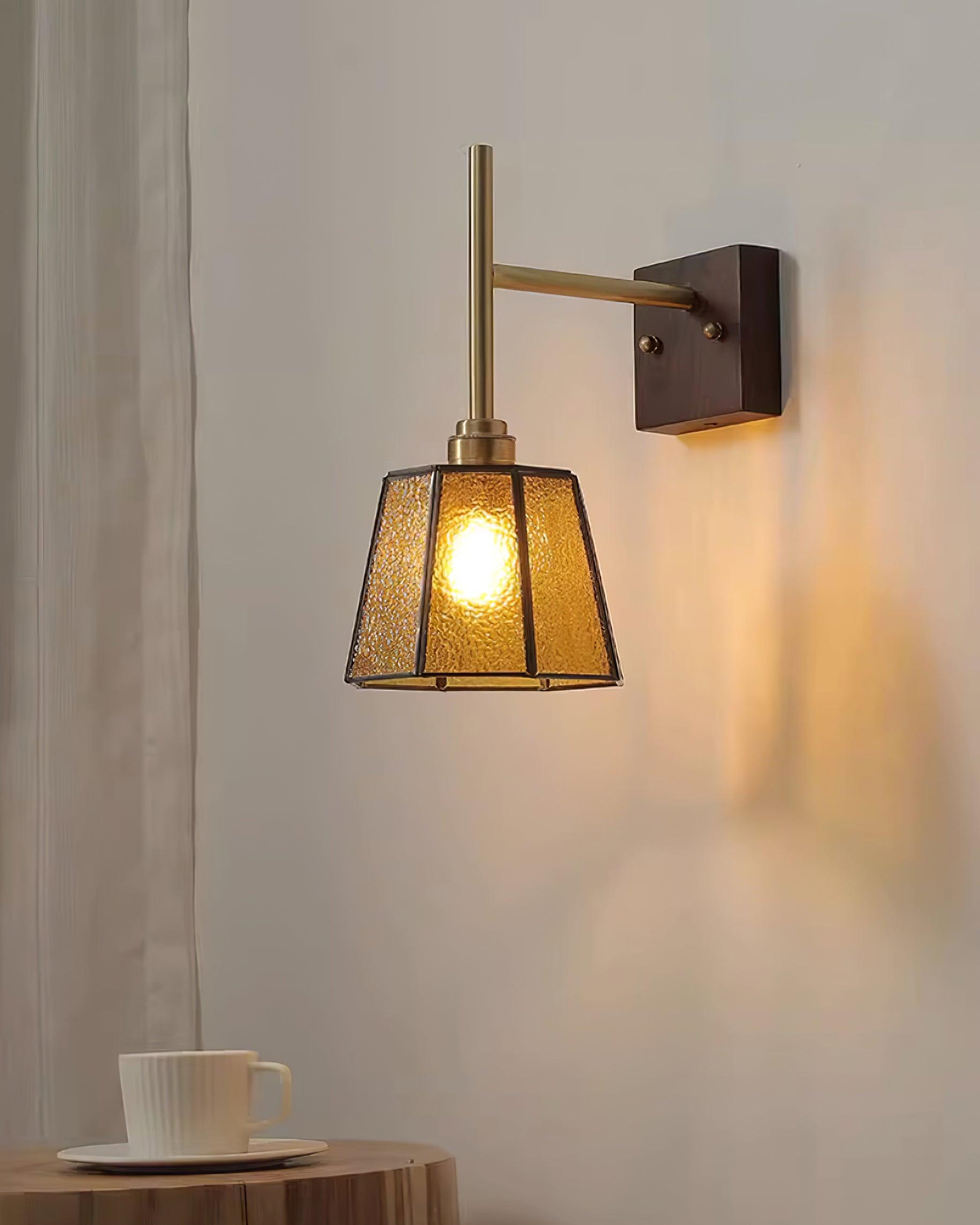 Vintage Applique Moiré Ambre Verre - Neutralighting