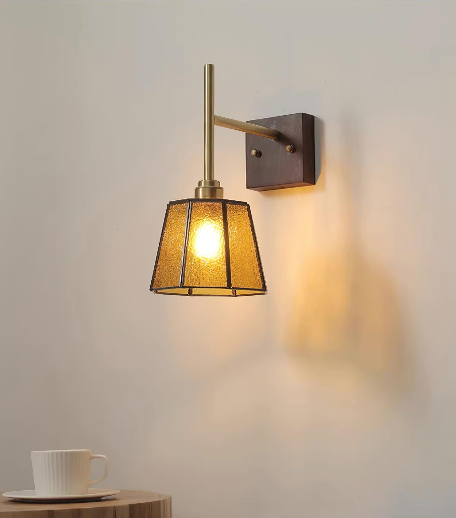 Vintage Applique Moiré Ambre Verre - Neutralighting
