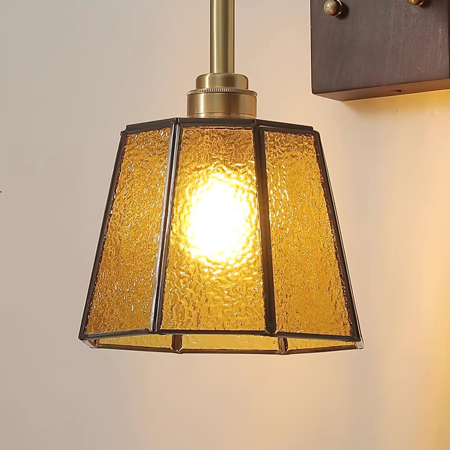 Vintage Applique Moiré Ambre Verre - Neutralighting