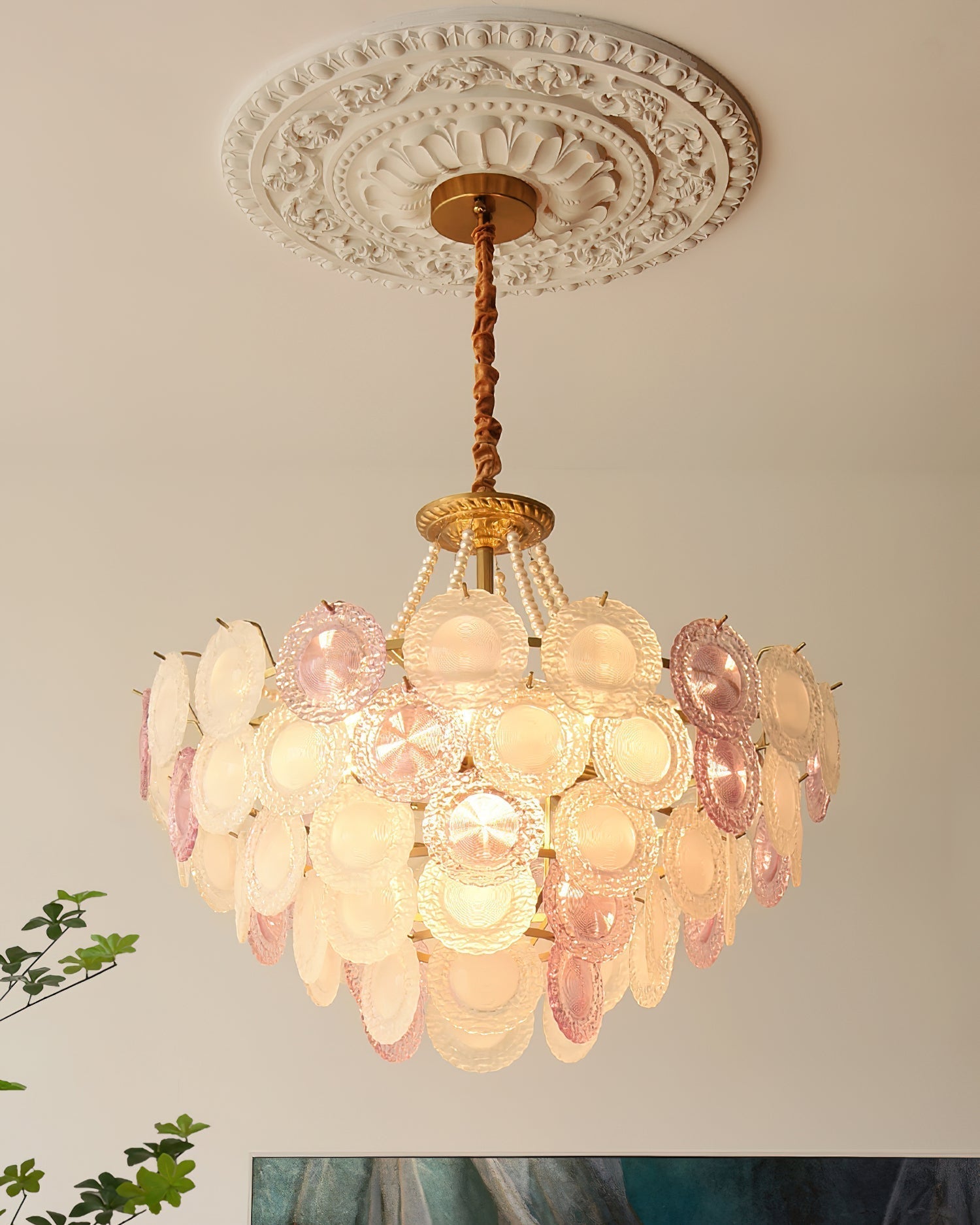 Violaire Lustre Disques Clairs Rose Poudré - Neutralighting