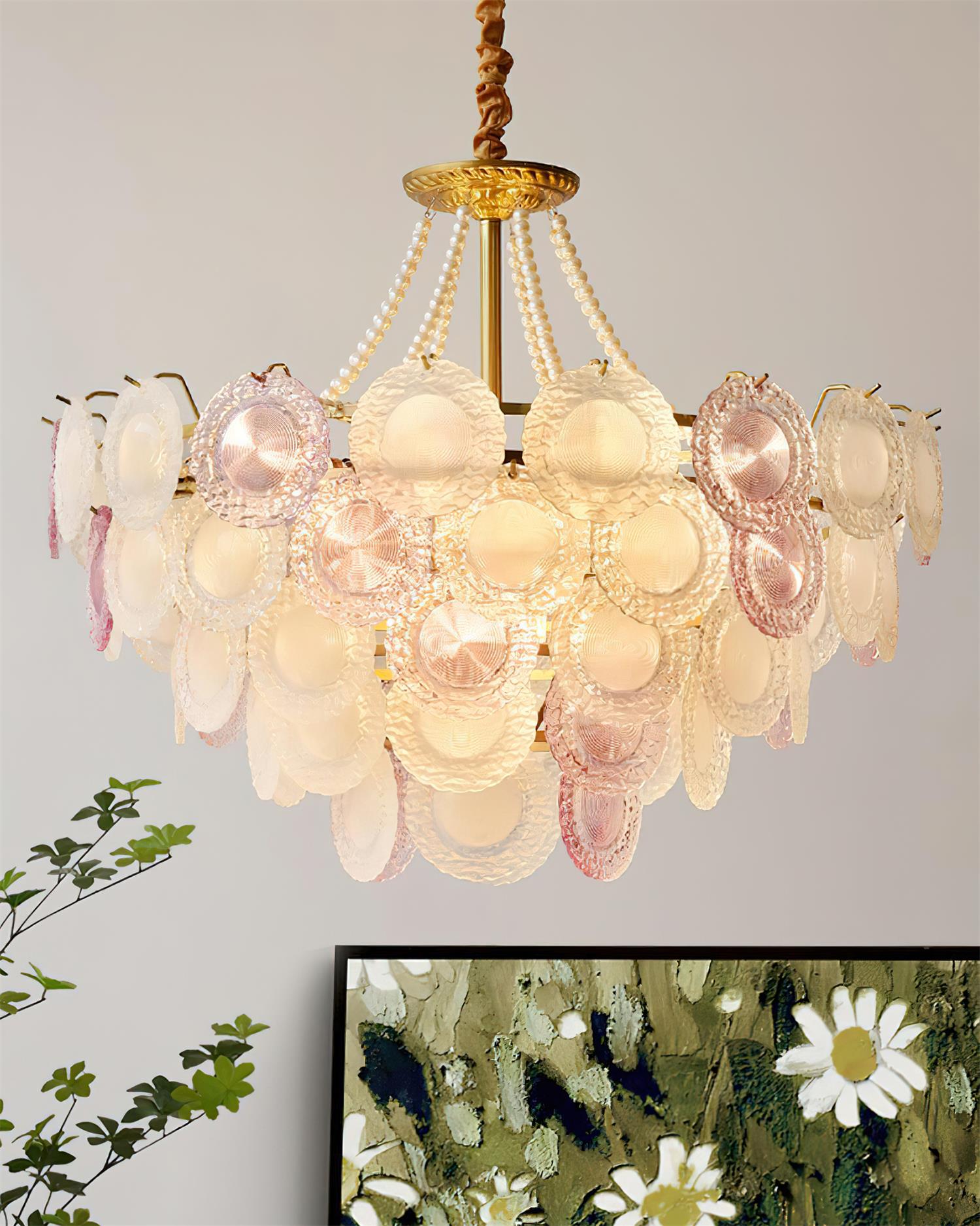 Violaire Lustre Disques Clairs Rose Poudré - Neutralighting