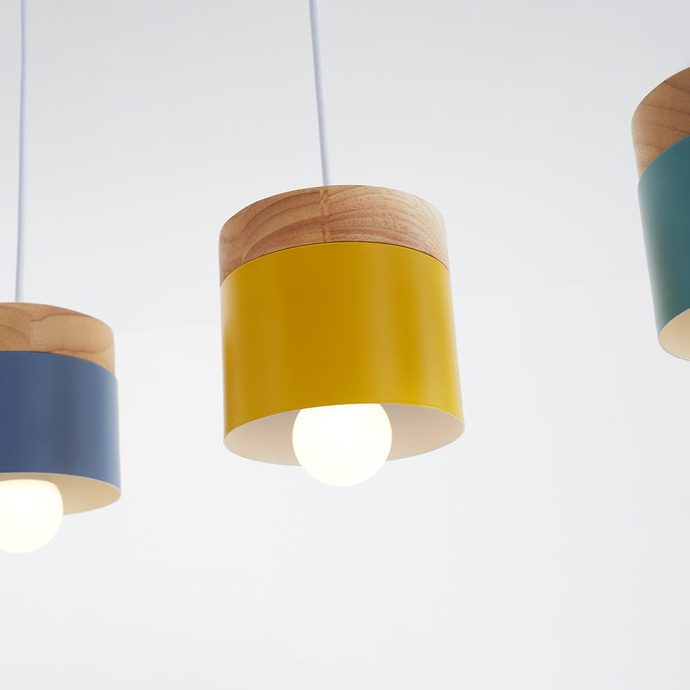 Valentina Suspension LED Macaron Nordique Métal/Bois Chambre - Neutralighting
