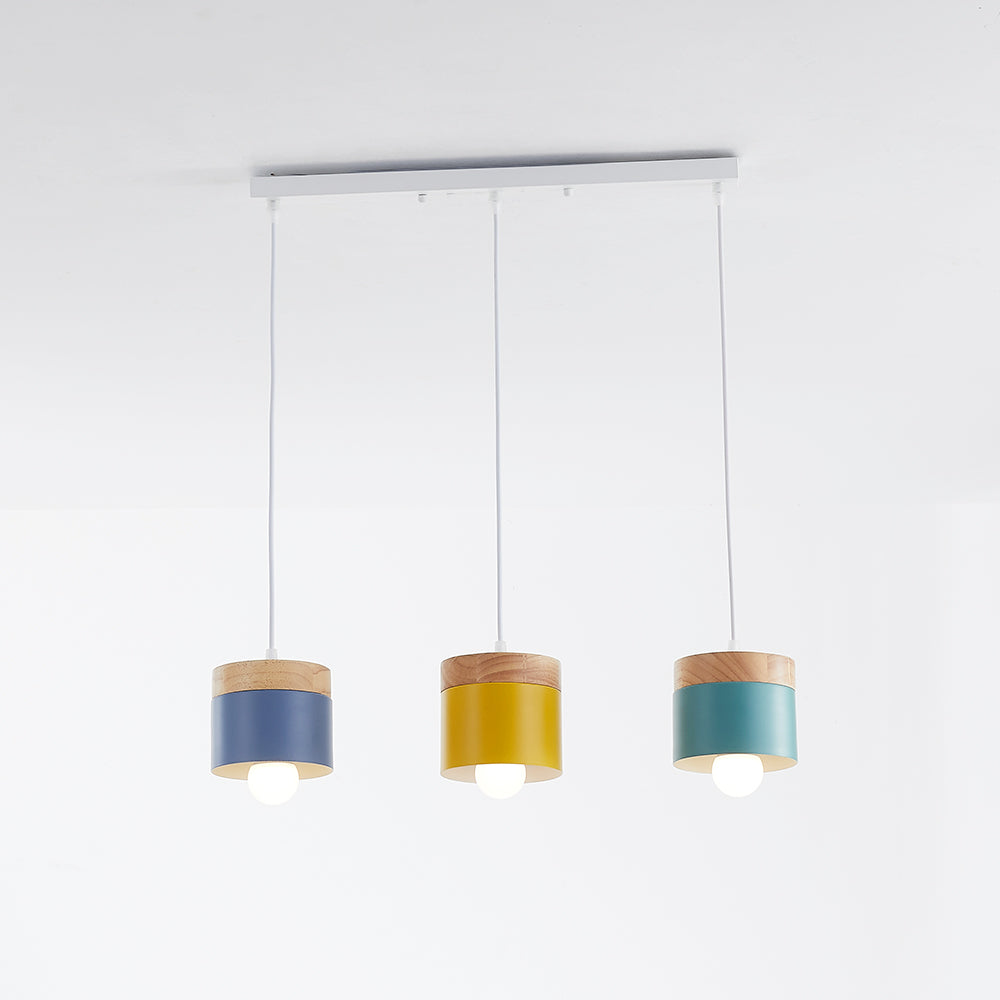 Valentina Suspension LED Macaron Nordique Métal/Bois Chambre - Neutralighting