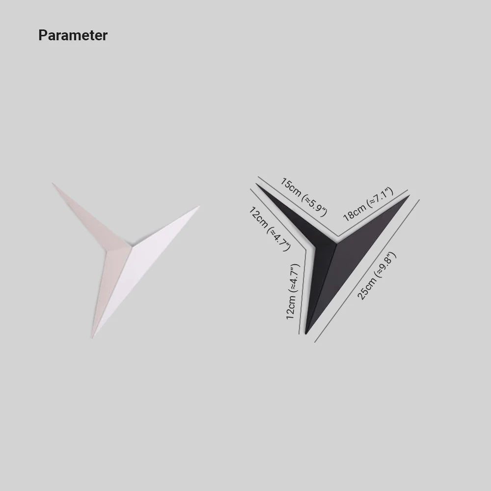 Calno Applique Murale Triangle Minimaliste Moderne Blanc/Noir/Or. Salon - Neutralighting