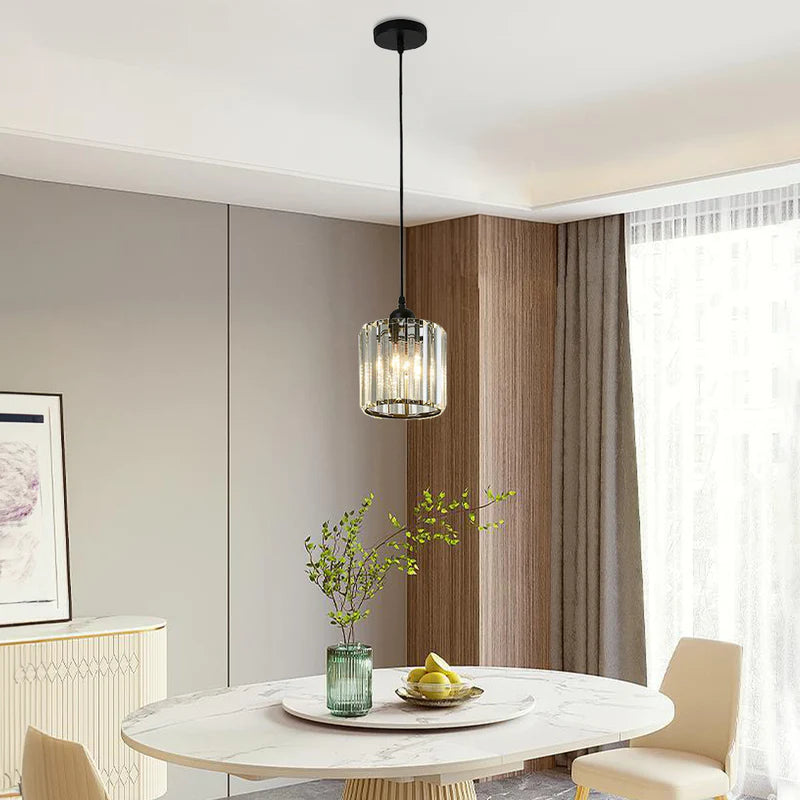 Vina Suspension Ronde/Carré Nordique. Métal/Verre. Noir/Or. Salon/Bar - Neutralighting