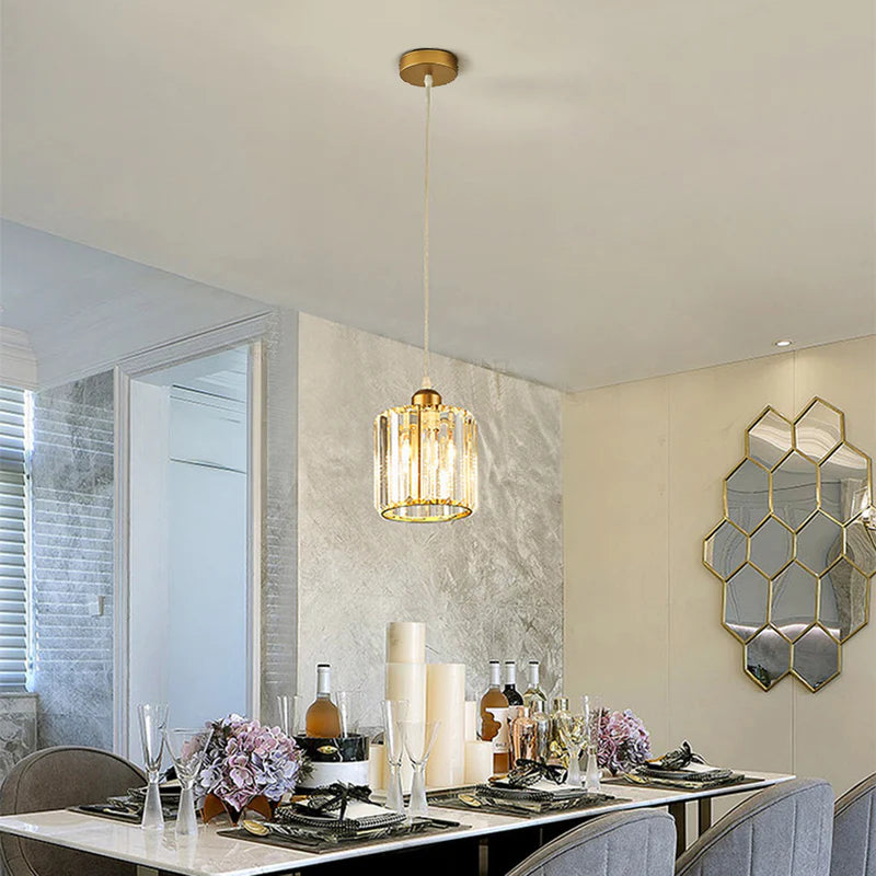 Vina Suspension Ronde/Carré Nordique. Métal/Verre. Noir/Or. Salon/Bar - Neutralighting