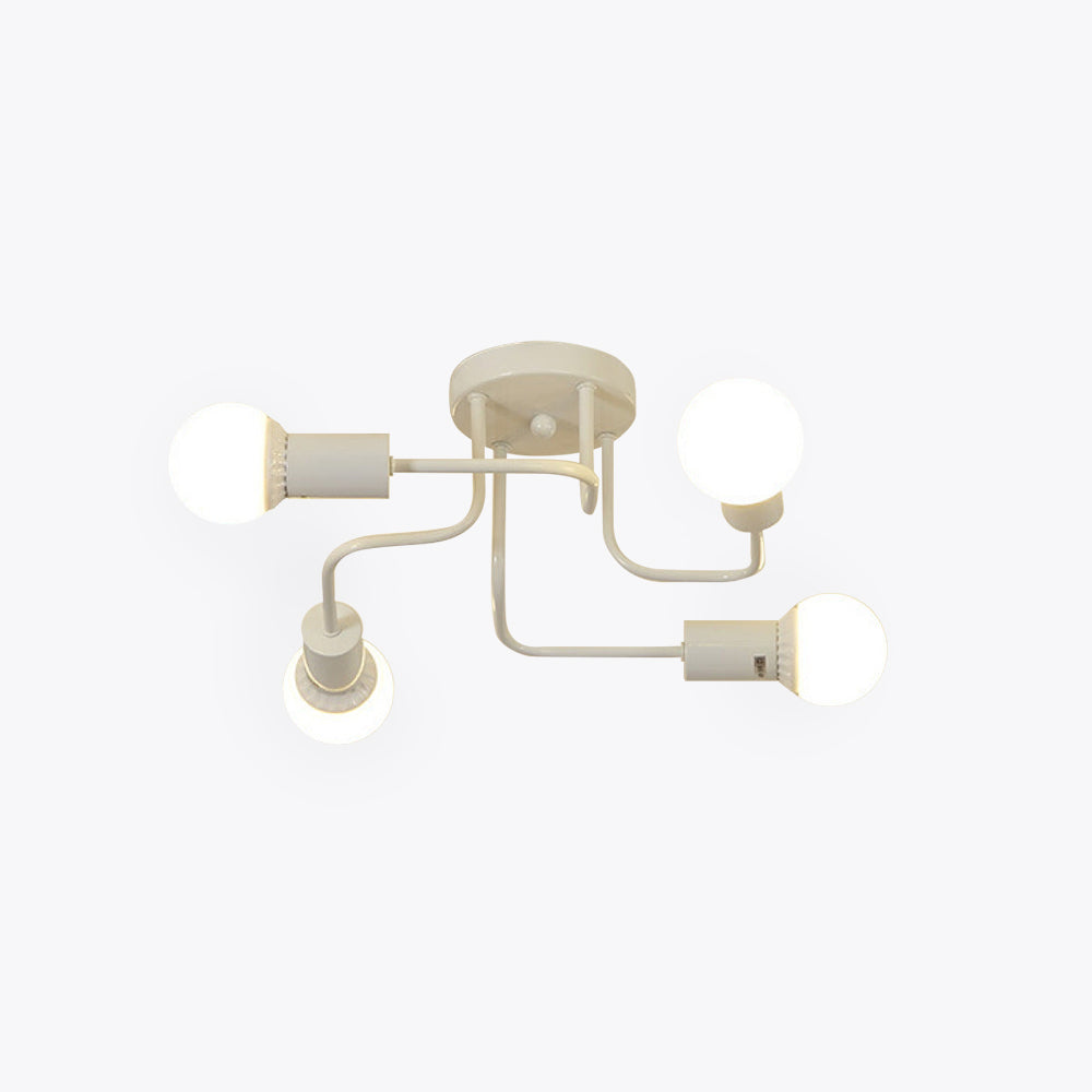 Arisha Plafonnier Boule Moderne, Métal, Noir/Blanc, Salon - Neutralighting
