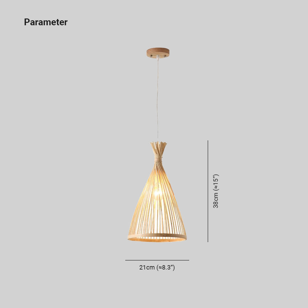 Ritta Suspension Cône Vintage, Bambo, Bois, Salon - Neutralighting