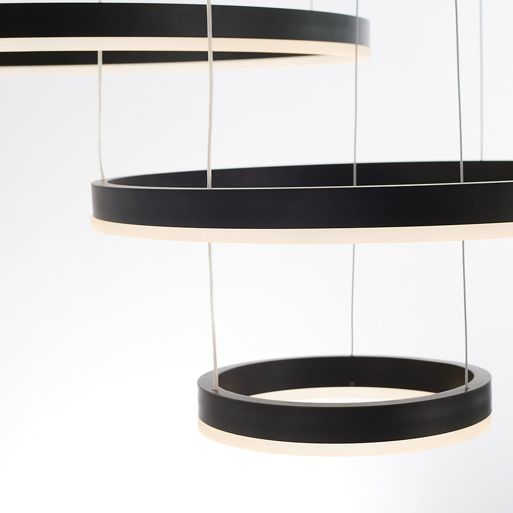 Remi Suspension Anneau Moderne Métal Noir/Doré/Café Salon