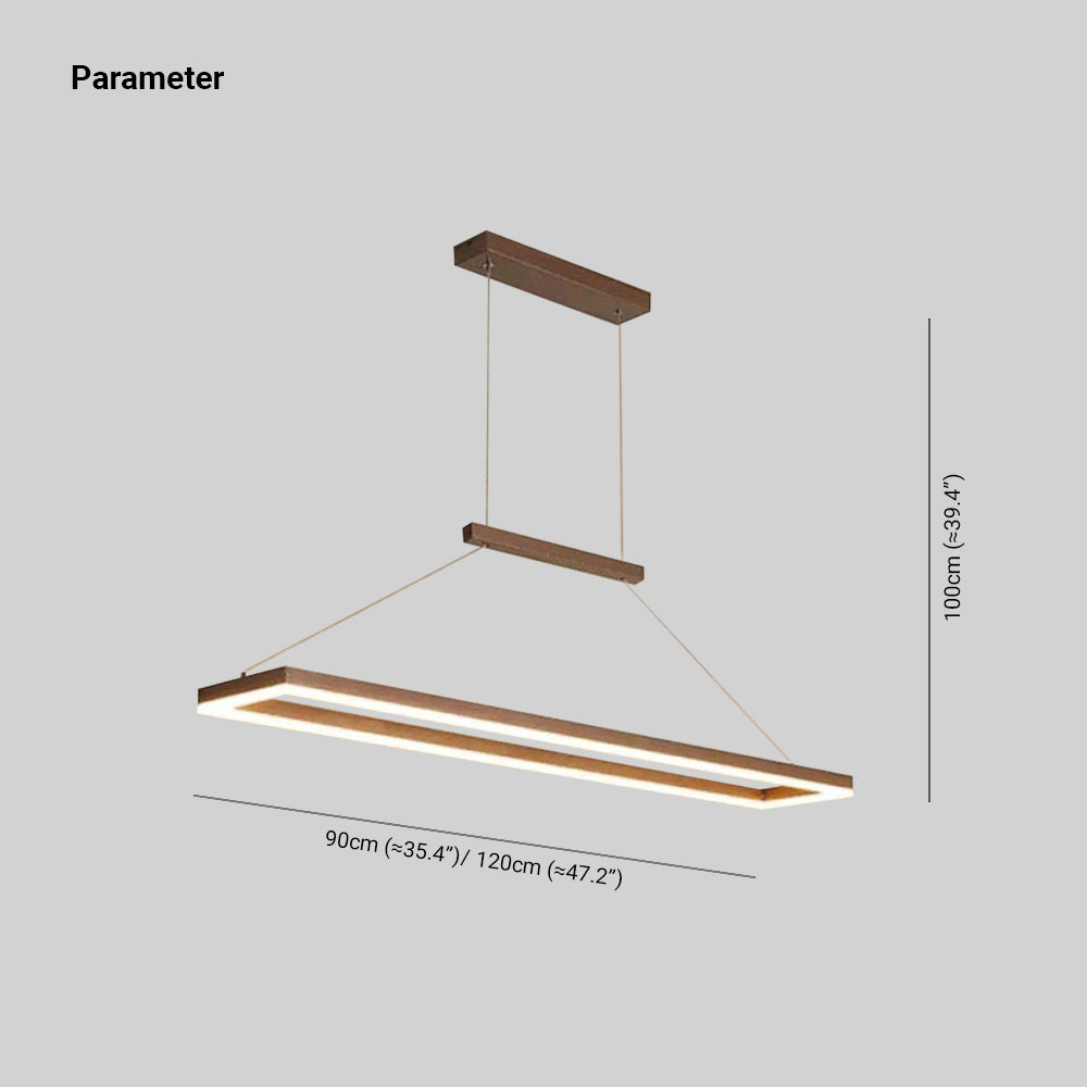 Ray Suspension Rectangulaire Contemporaine, Metal, Café/Or, Chambre - Neutralighting