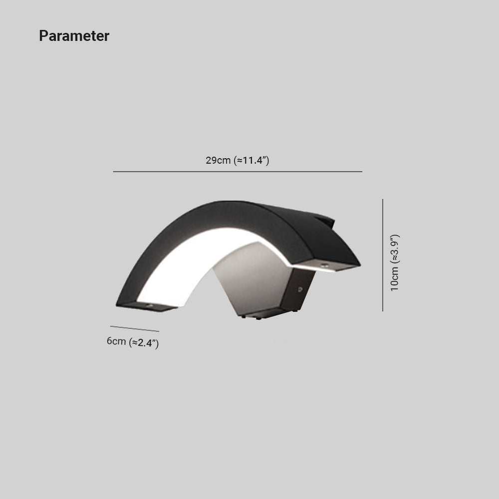 Elvon Applique Murale Capteur étanche Arc Modern Noir. Extérieur - Neutralighting