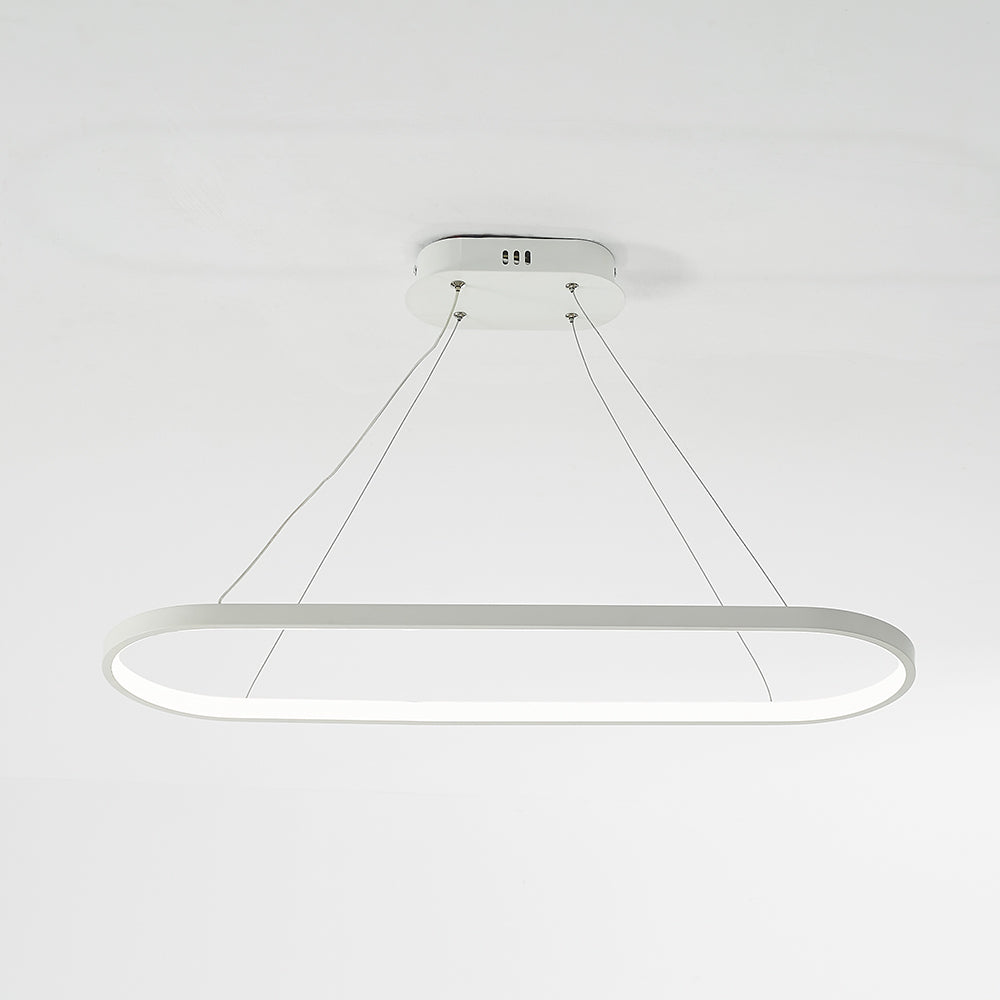 Arisha Suspension Ovale Moderne, Métal/Gel de Silice, Blanc/Noir/Or, Bar - Neutralighting