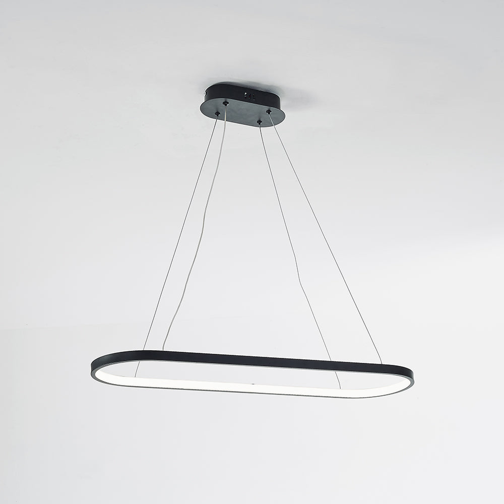 Arisha Suspension Ovale Moderne, Métal/Gel de Silice, Blanc/Noir/Or, Bar - Neutralighting