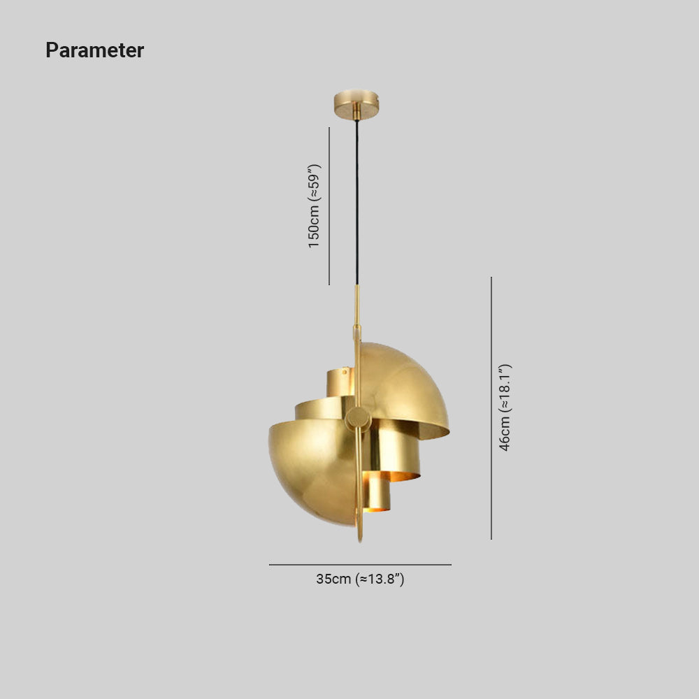 Arisha Luminaires Suspension LED Anneau Rétro Métal Chrome/Or Salon - Neutralighting