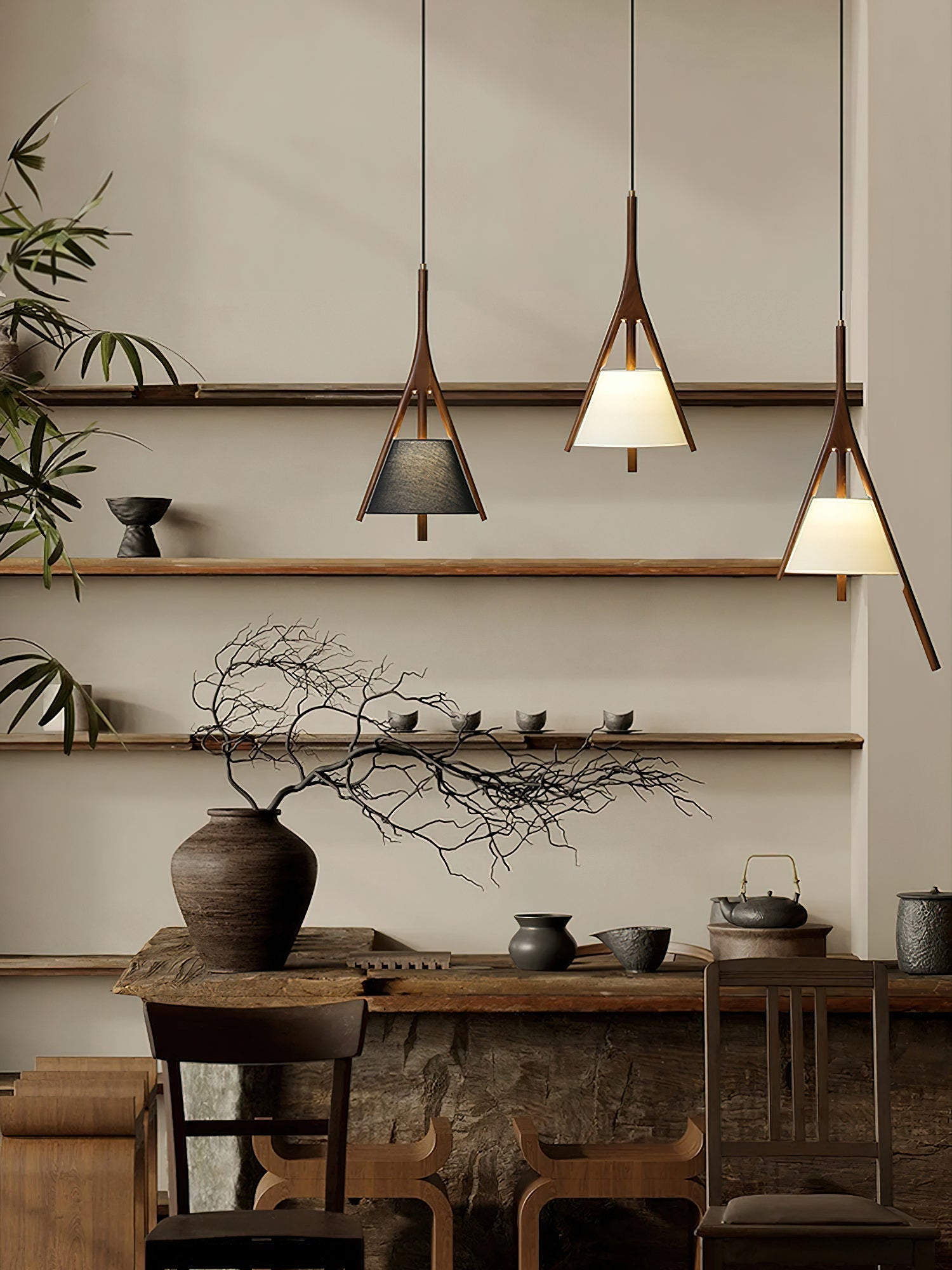 Zovenarae Triangular Wood Pendant Light - Blowlighting
