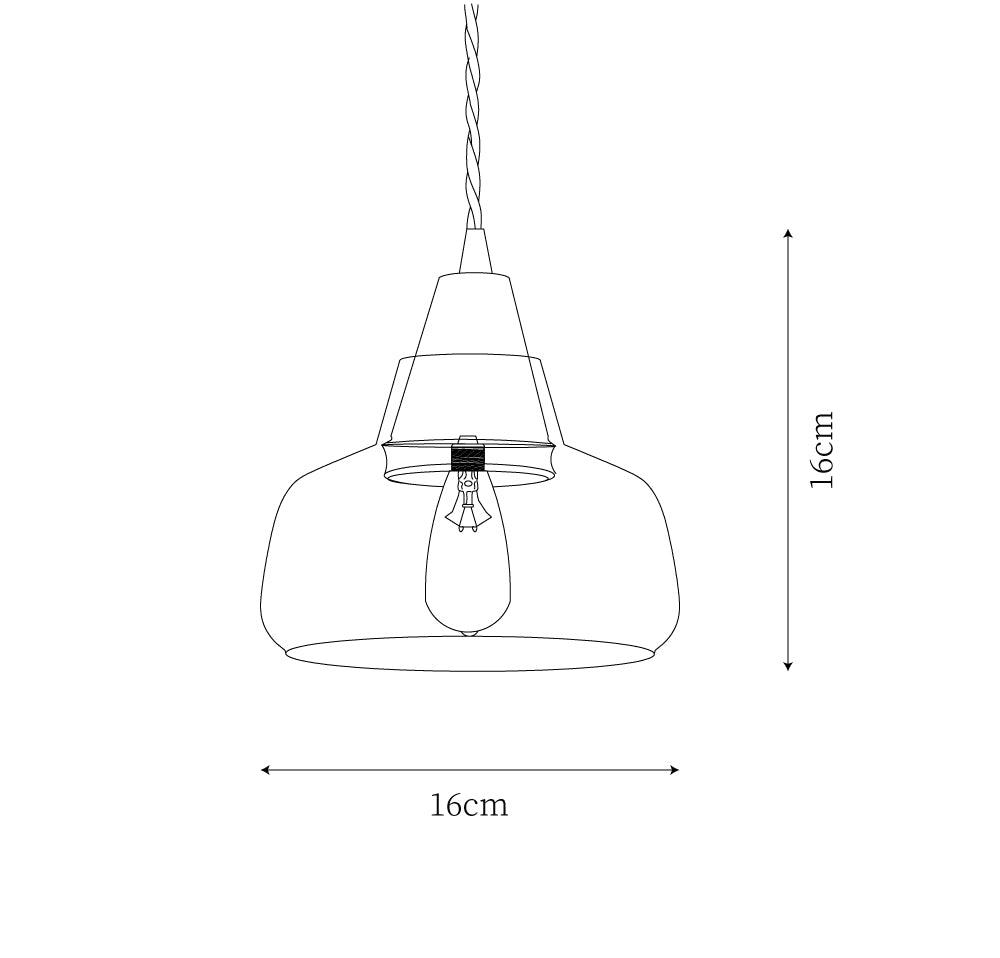 Noyer Lampe à Suspension en Verre - Neutralighting