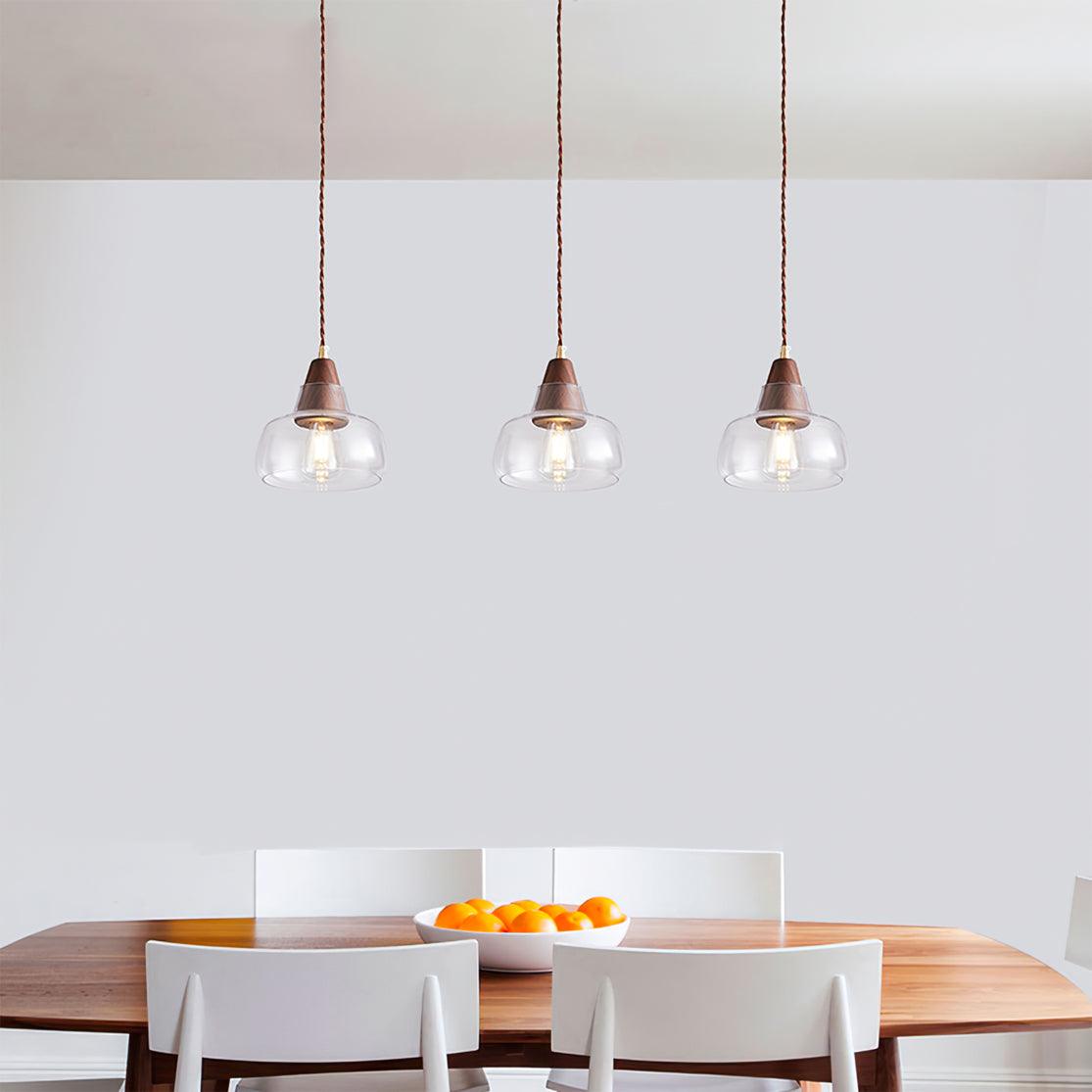 Noyer Lampe à Suspension en Verre - Neutralighting